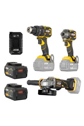 Jcb Kömürsüz Darbeli Matkap (75 Nm) + Kömürsüz Darbeli Vidalama (230 Nm) + Kö...