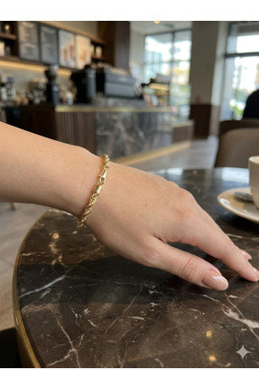 XUPING JEWELRY Xuping Gold Vip Seri Burgu Zincir Bileklik - 14K Altın Kaplama