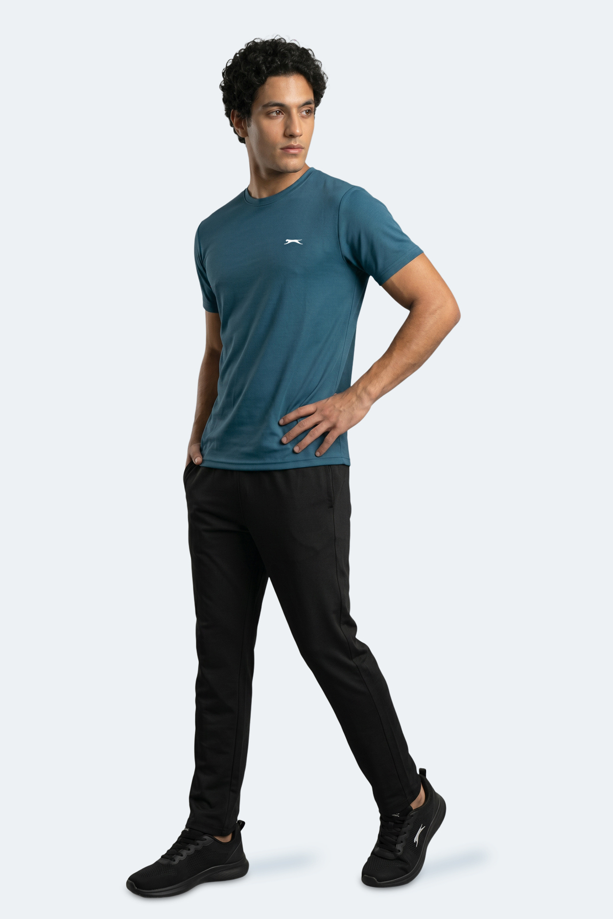 Slazenger HAUNTED I Erkek Petrol Tişört görsel 4