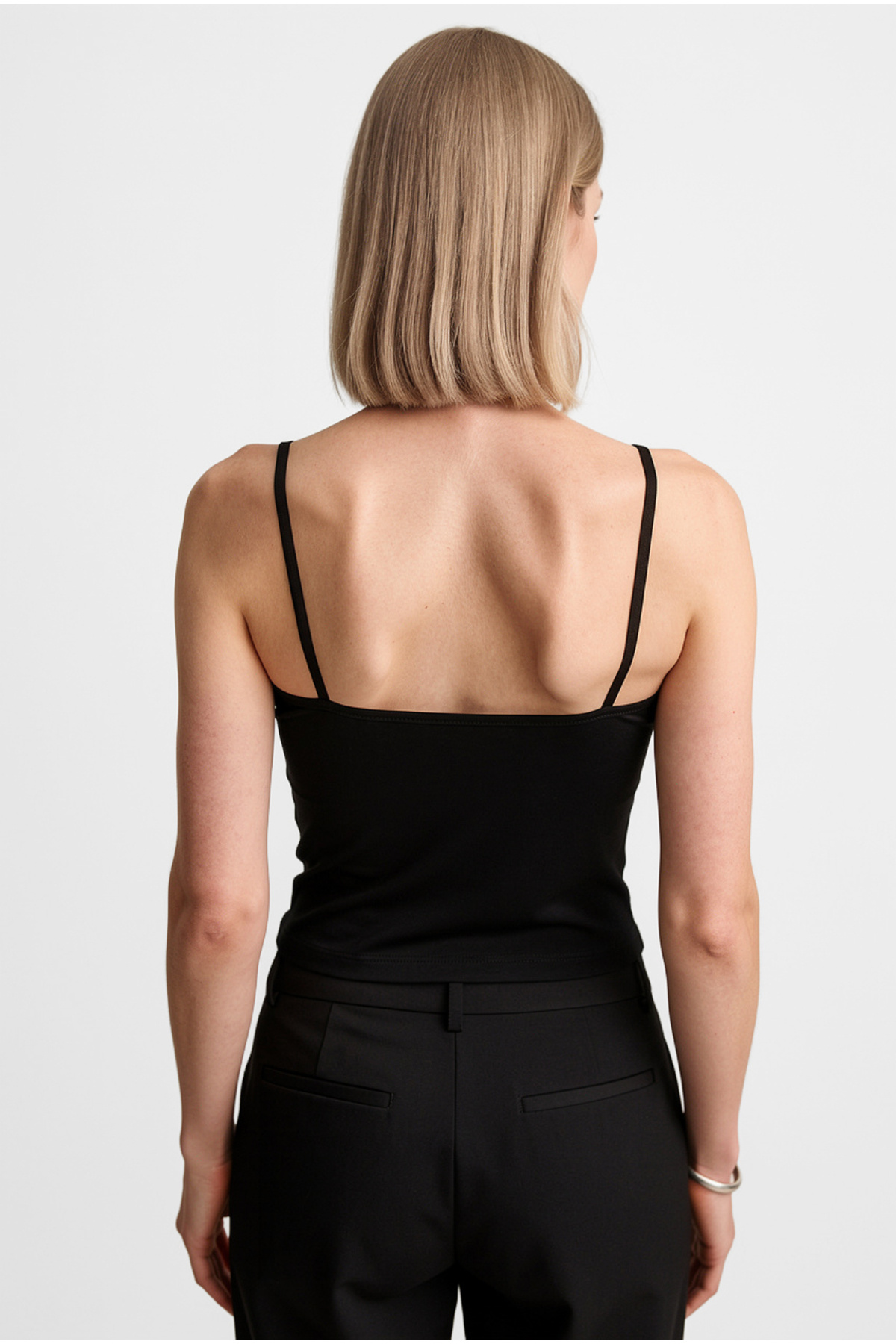 OLYNN Siyah Ultra Premium Soft Askılı Bluz görsel 3