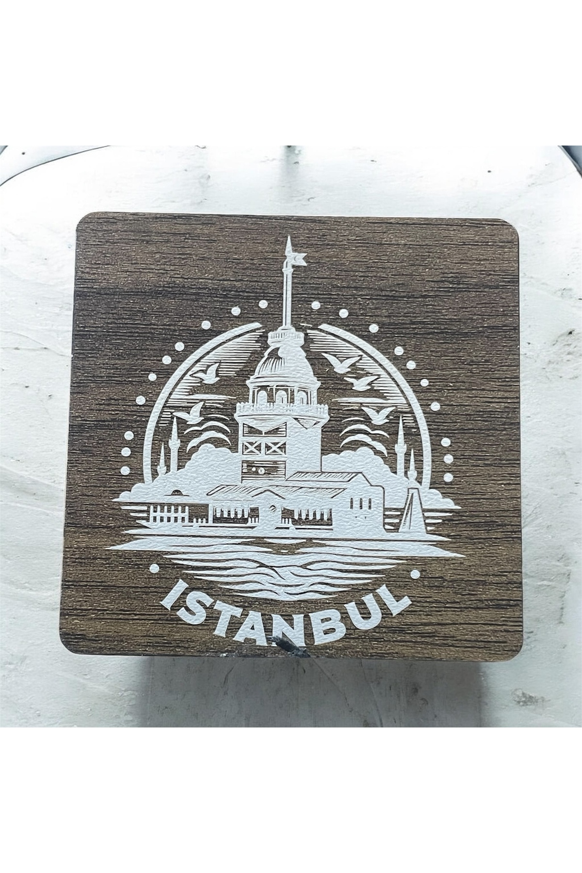 6 Lı Mdf Bardak Altlığı Dekoratif ECCECA1003 - Görsel 3
