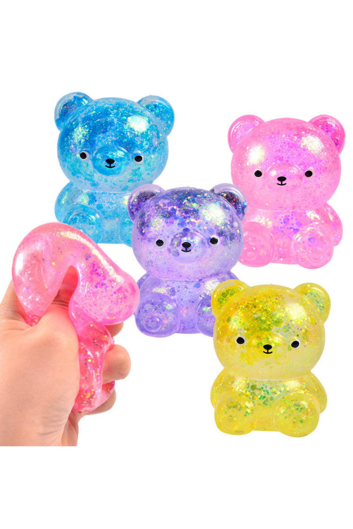 Glitter Gel Teddy Bear Sukushi Toy Mini Squishy Stress Toy Single
