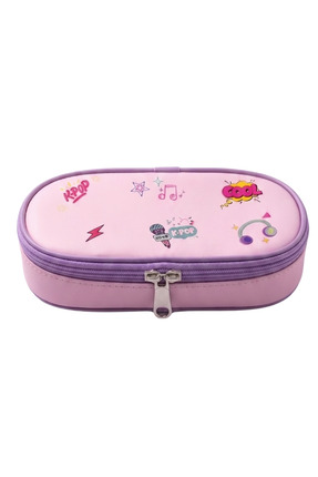 Gadget Gear K-Pop Temalı Pembe Kız Çocuk Kalem Kutusu - Fermuarlı Oval Kalemlik
