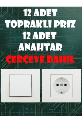 Ovivo Electric Ovivo Anahtar-Priz Paketi (12 Anahtar+12 Topraklı Priz+ Grano ...