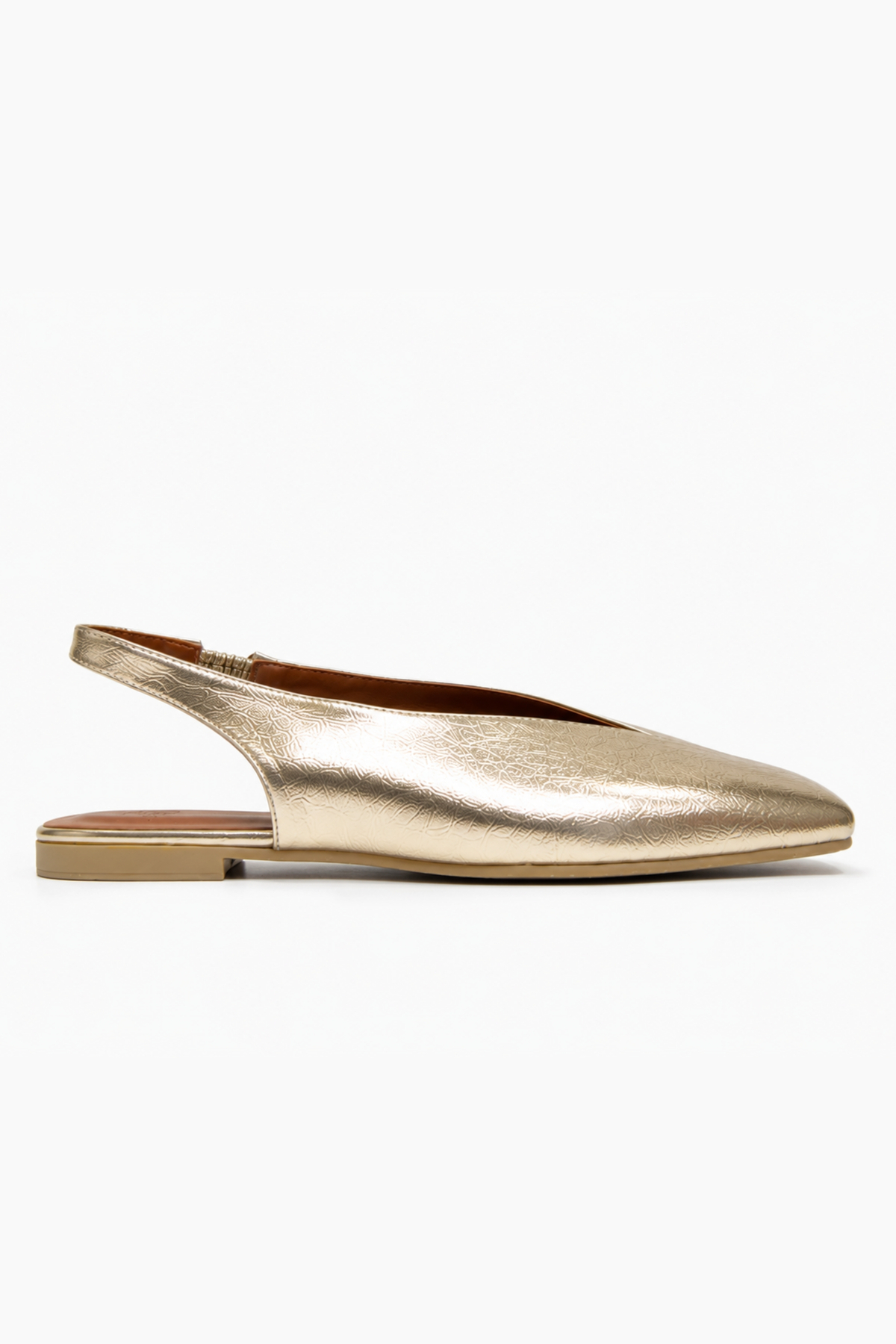 Genel Markalar Siena Kadın Gold Kare Burun Babet Slingback görsel 6