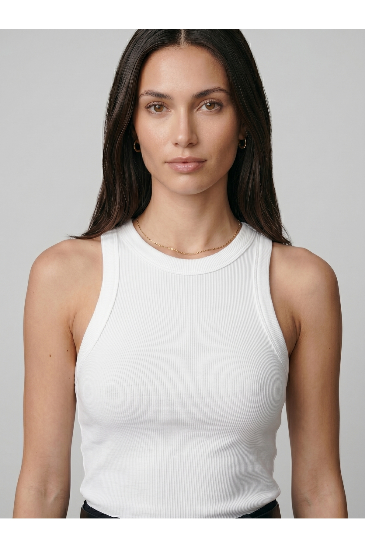 Kadın Halter Yaka Basic Body Slim Fit Likralı Vücuda Oturan Bodysuit - Beyaz 2