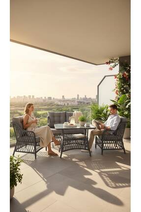 Sun Patio Mini Verona Lounge Antrasit Gri Balkon Takımı