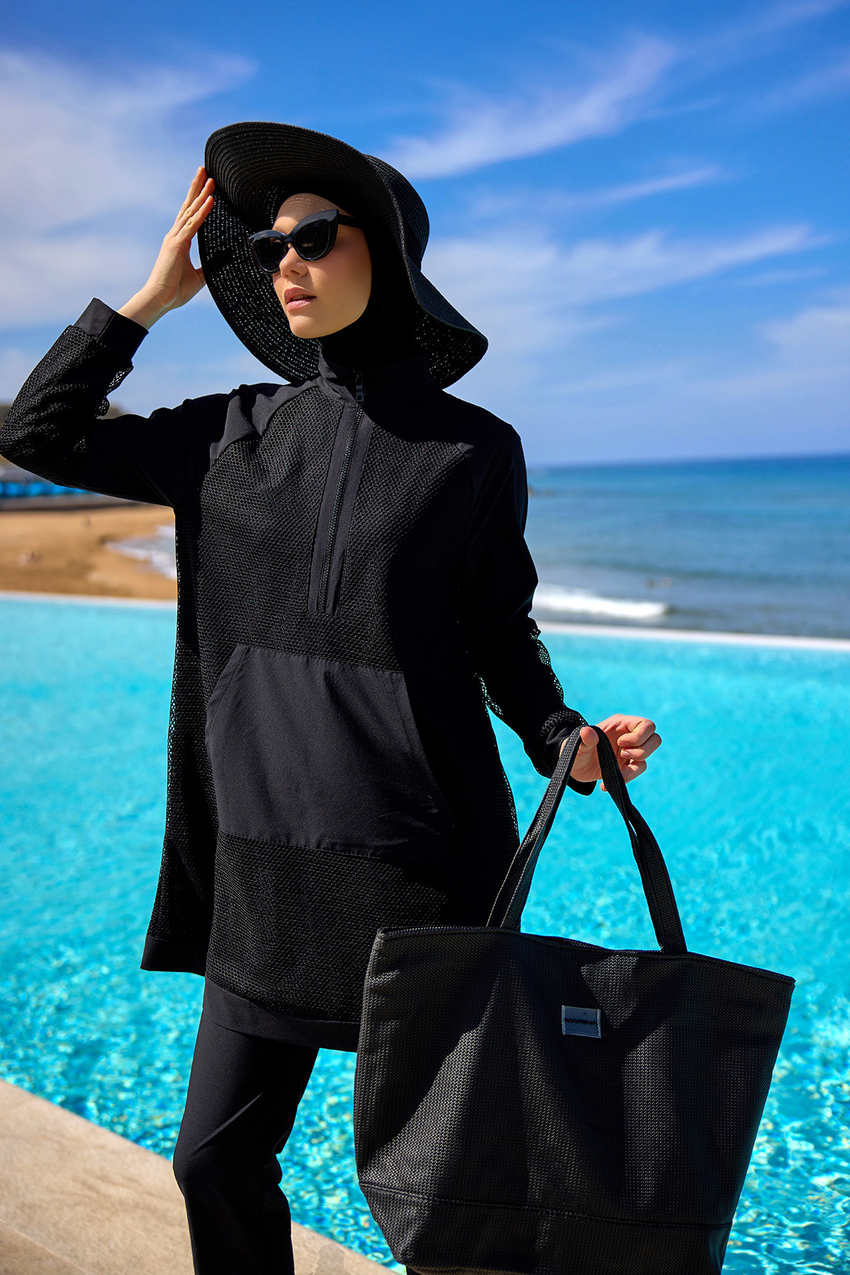 Marina Swimwear Siyah Çanta Suni Deri CA2502-1