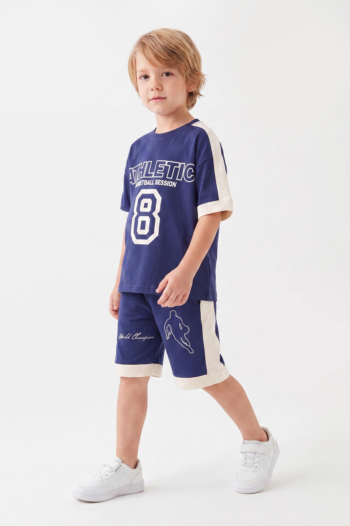 5-12 Years Boy Oversize Athletic Shorts Set | 100% Cotton Casual Summer Outfit