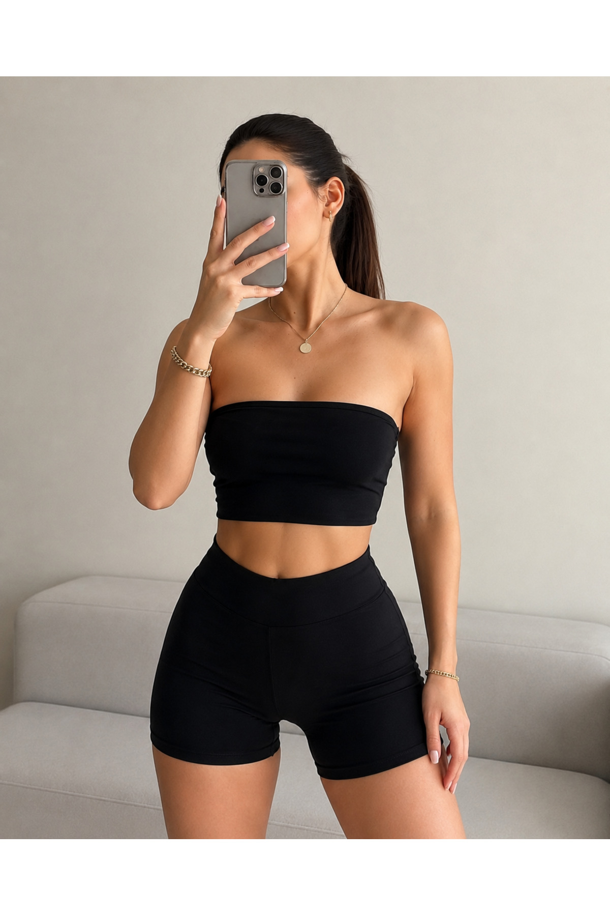 DiaSia Premium Kadın Straplez Büstiyer Crop Top Esnek Spor Gündelik Kombin görsel 8