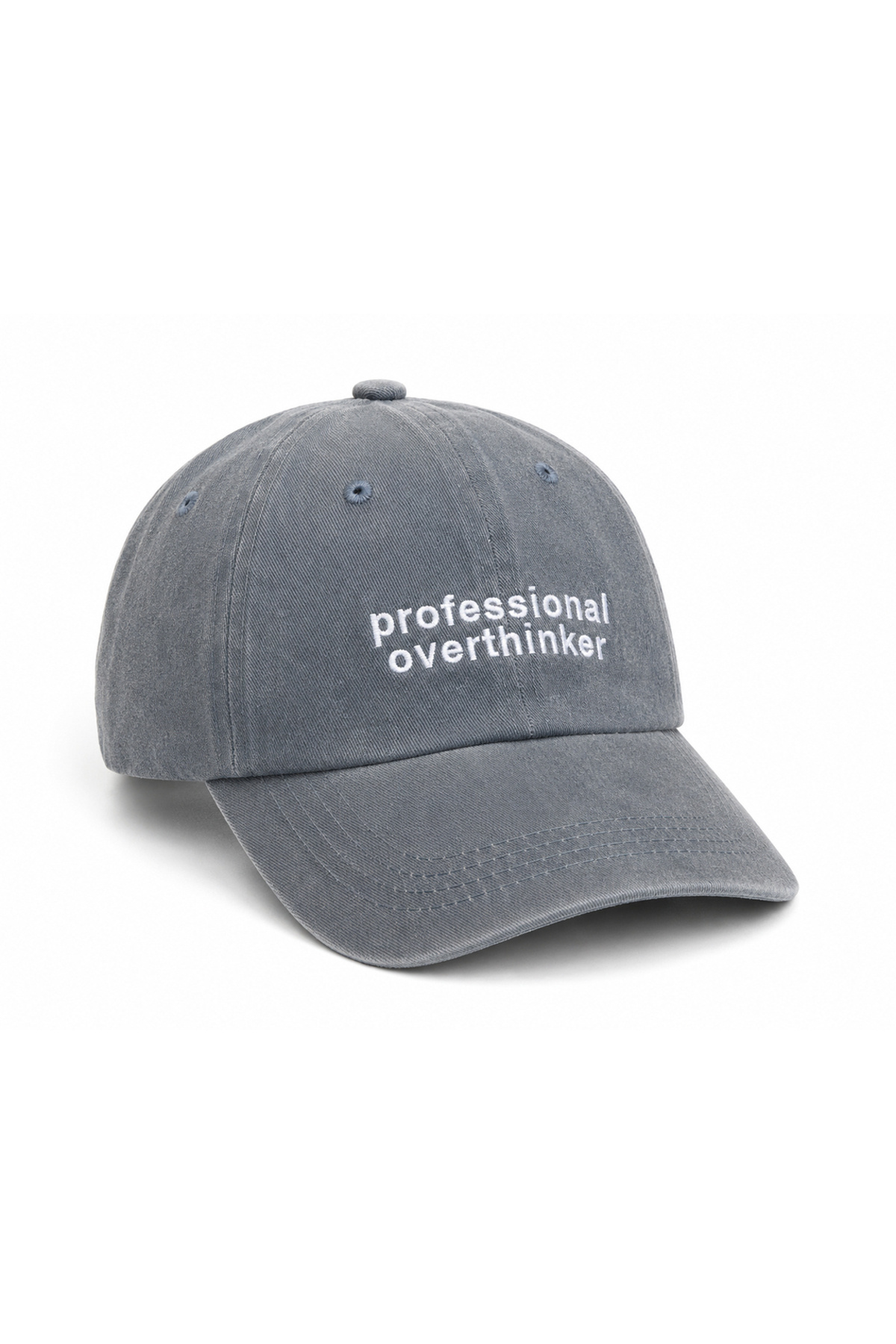 Eazy Co EAZY Professional Overthinker Unisex Şapka Açık Gri Nakışlı Baseball Cap Şapka Ayarlanabilir görsel 3