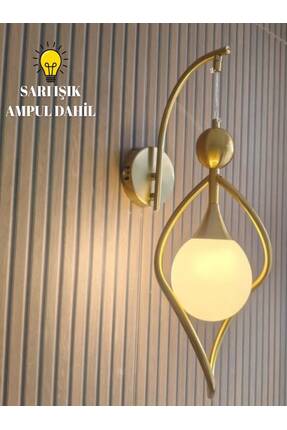 bella lighting Modern Eskitme Pirinç Duvar Apliği Ampul Dahil Sıcak Sarı Işık...