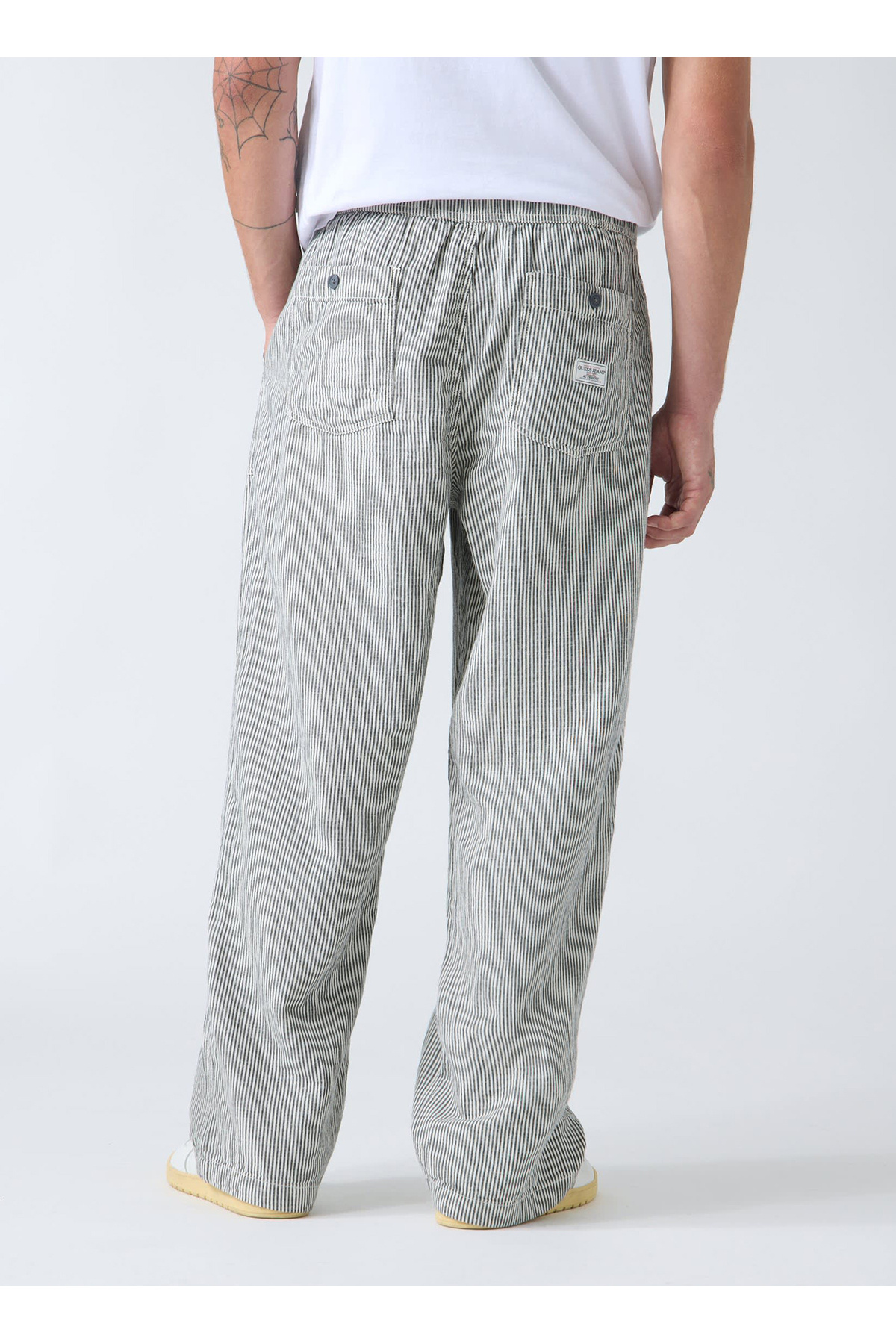 Guess Jeans Siyah Erkek Regular Fit Çizgili Chino Pantolon