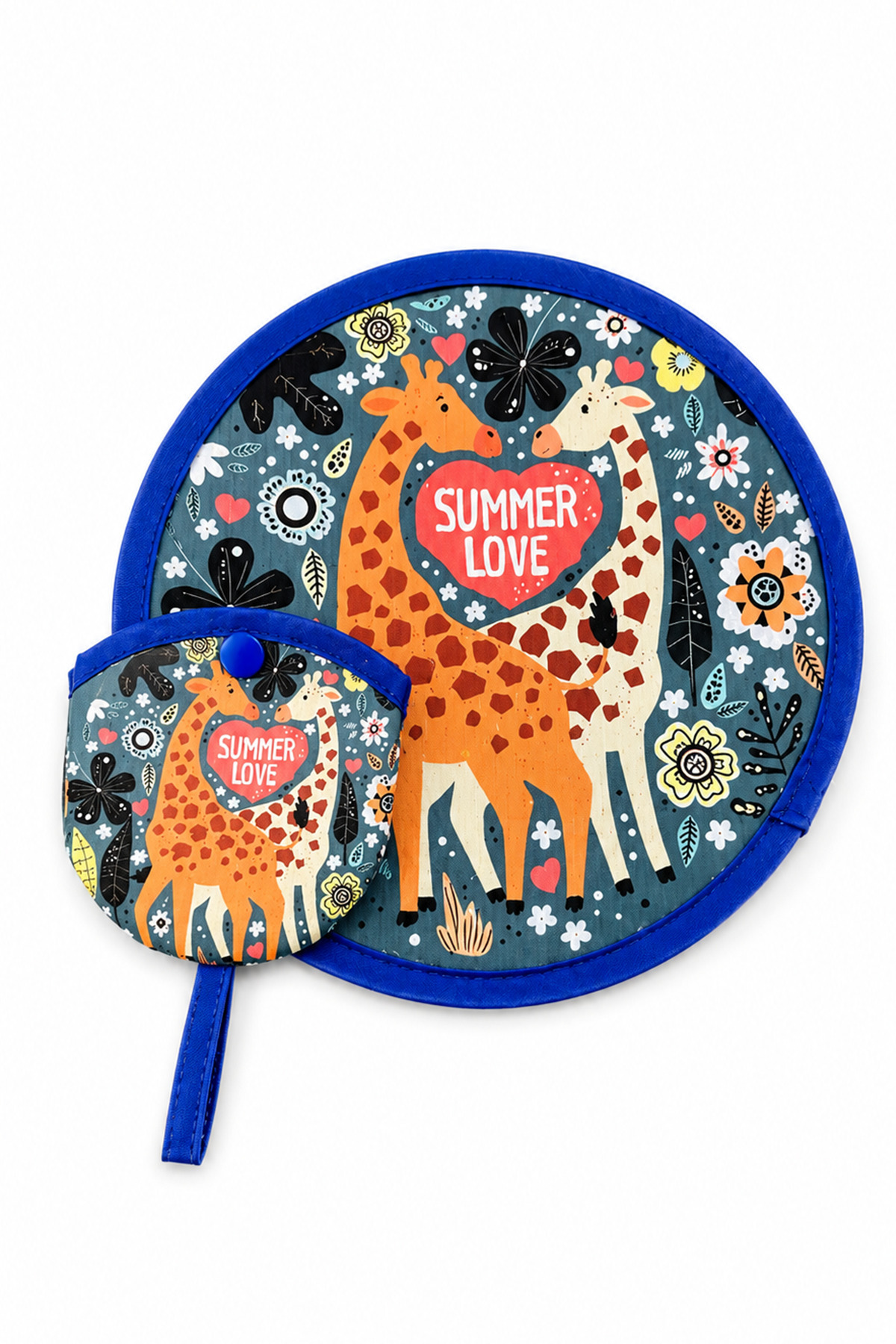 Tropical  美品 Modex Zürafa Desenli Summer Love Baskılı Katlanabilir Çantalı