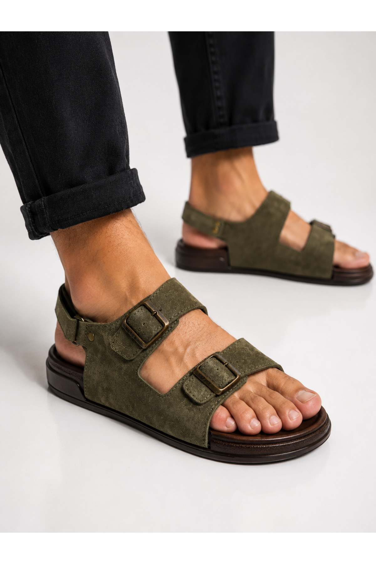 Witta erkek çift tokalı Comfort taban sandalet