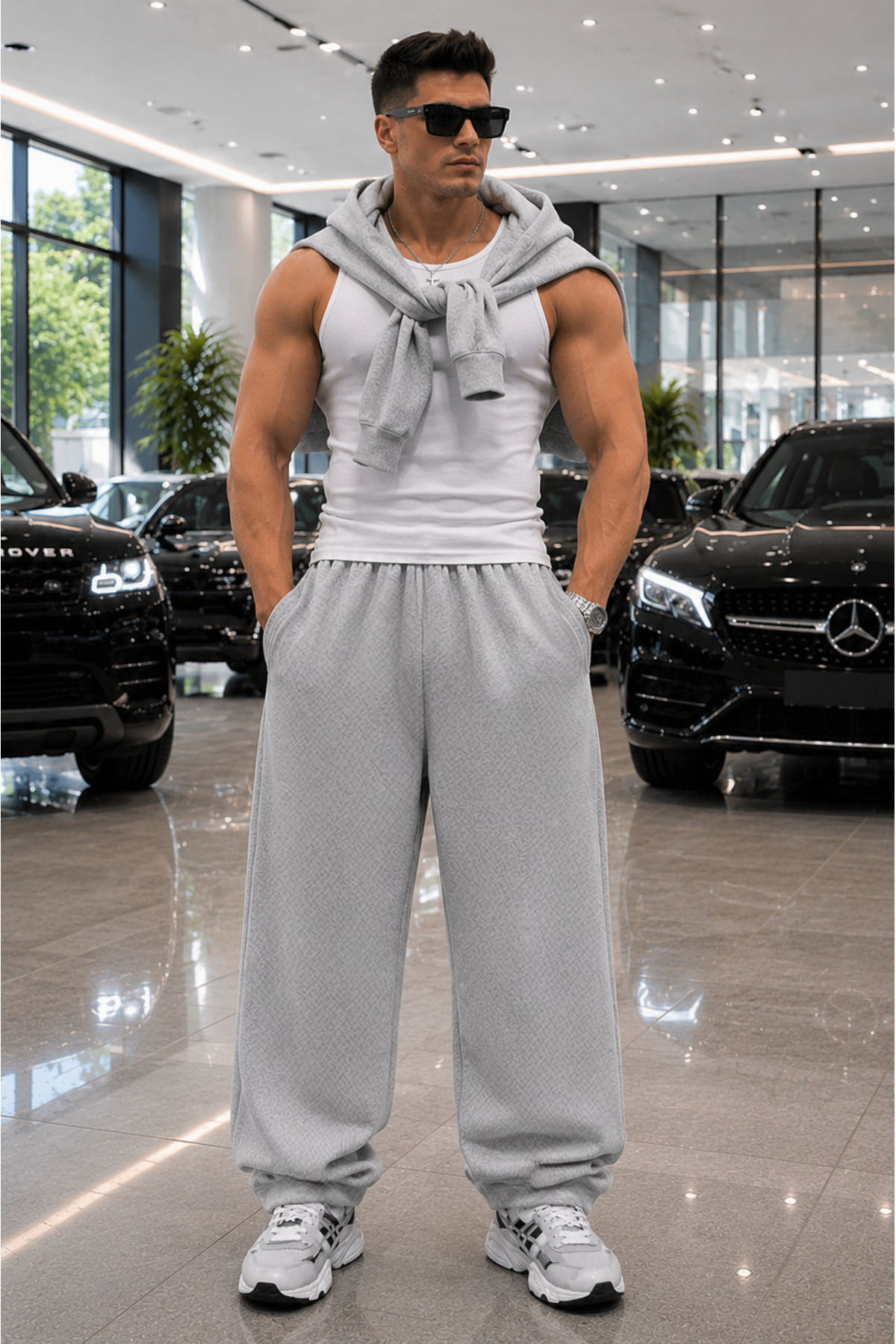 BSBSPOR Büyük Beden Relax Unısex Model Bol Rahat Lastikli Paça Uzun Boy Günlük Eşofman Altı görsel 2