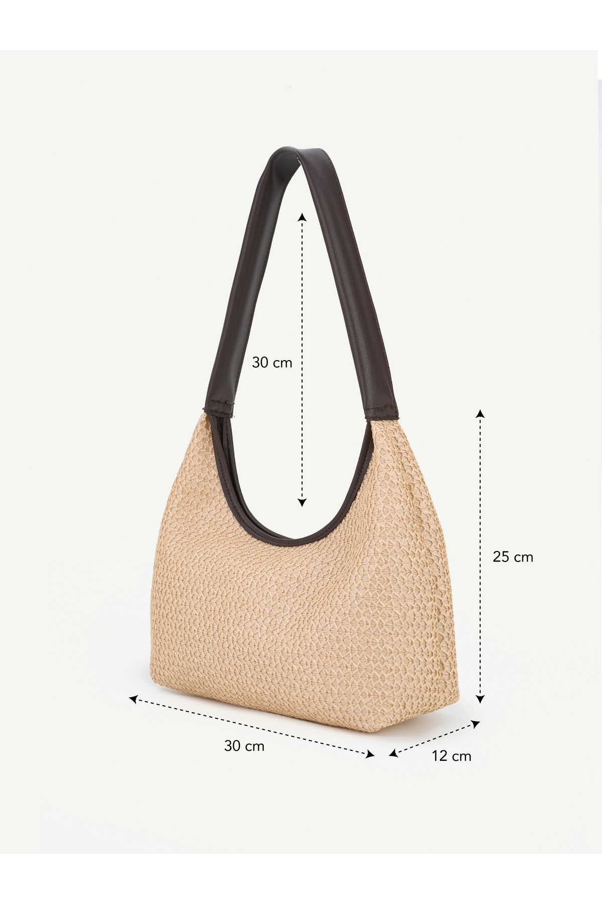 BLAZE Hasır Kadın El Kol ve Omuz Çantası Modern Minimal Hobo Çanta