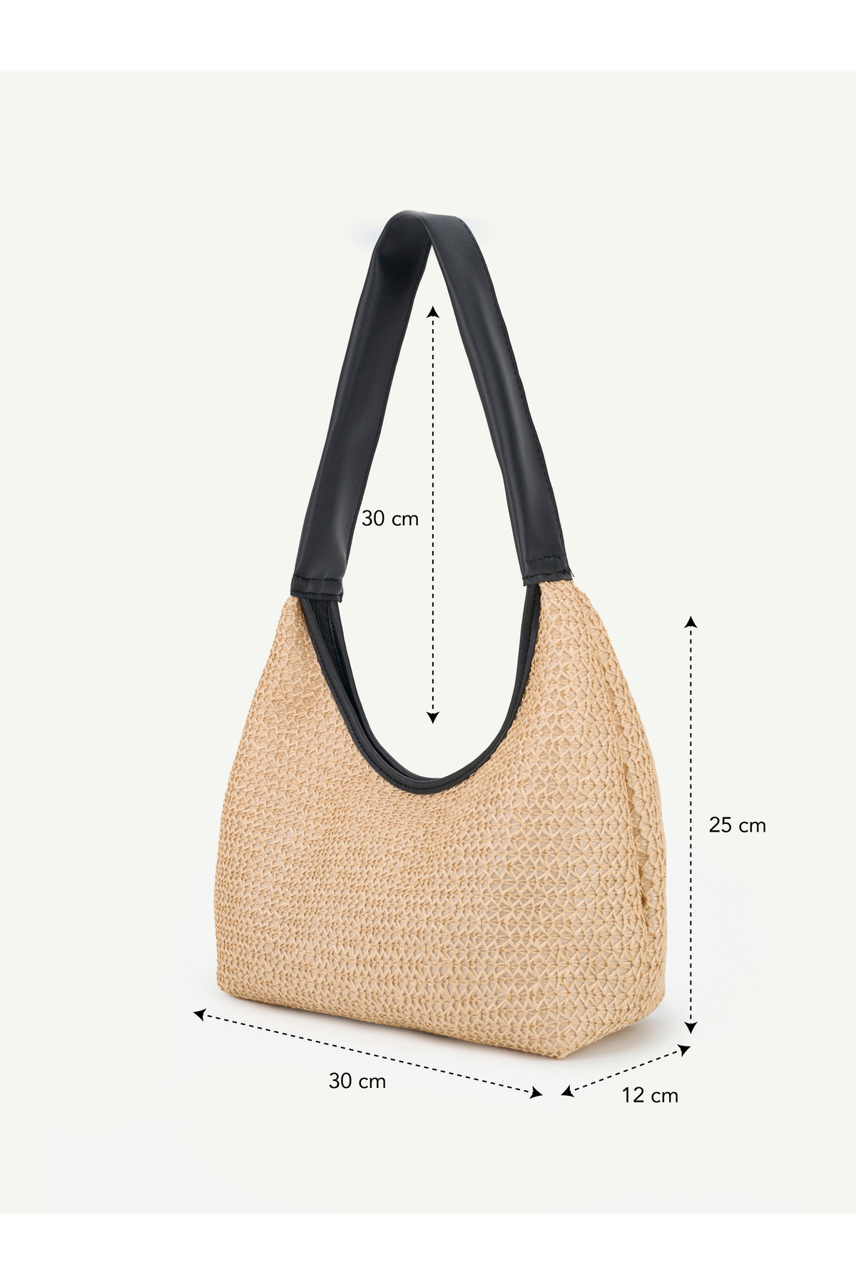 BLAZE Hasır Kadın El Kol ve Omuz Çantası Modern Minimal Hobo Çanta