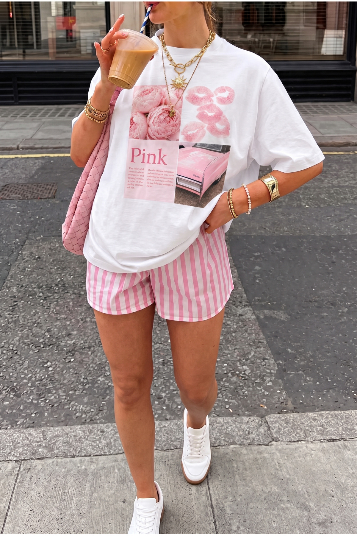 uyguntarz Vintage Retro Pembe Pink Baskılı Tasarım Tshirt