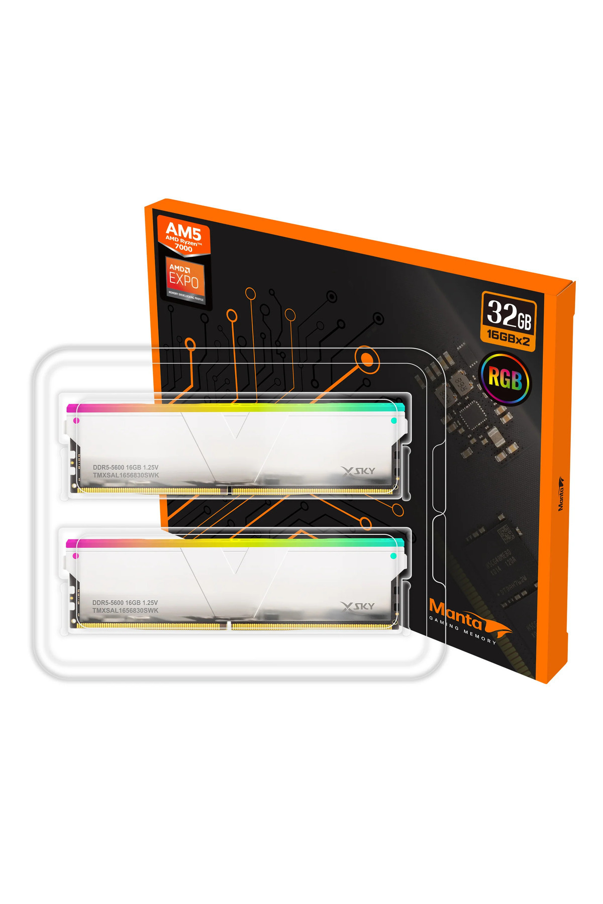 V Color V-Color Manta XSky RGB 32GB (2x16GB) DDR5 6400MHz CL32 AMD