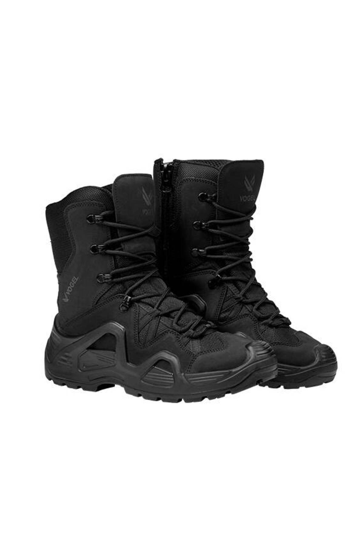 Vogel M1491 Nubuck Deri Black- Fermuarlı Bot