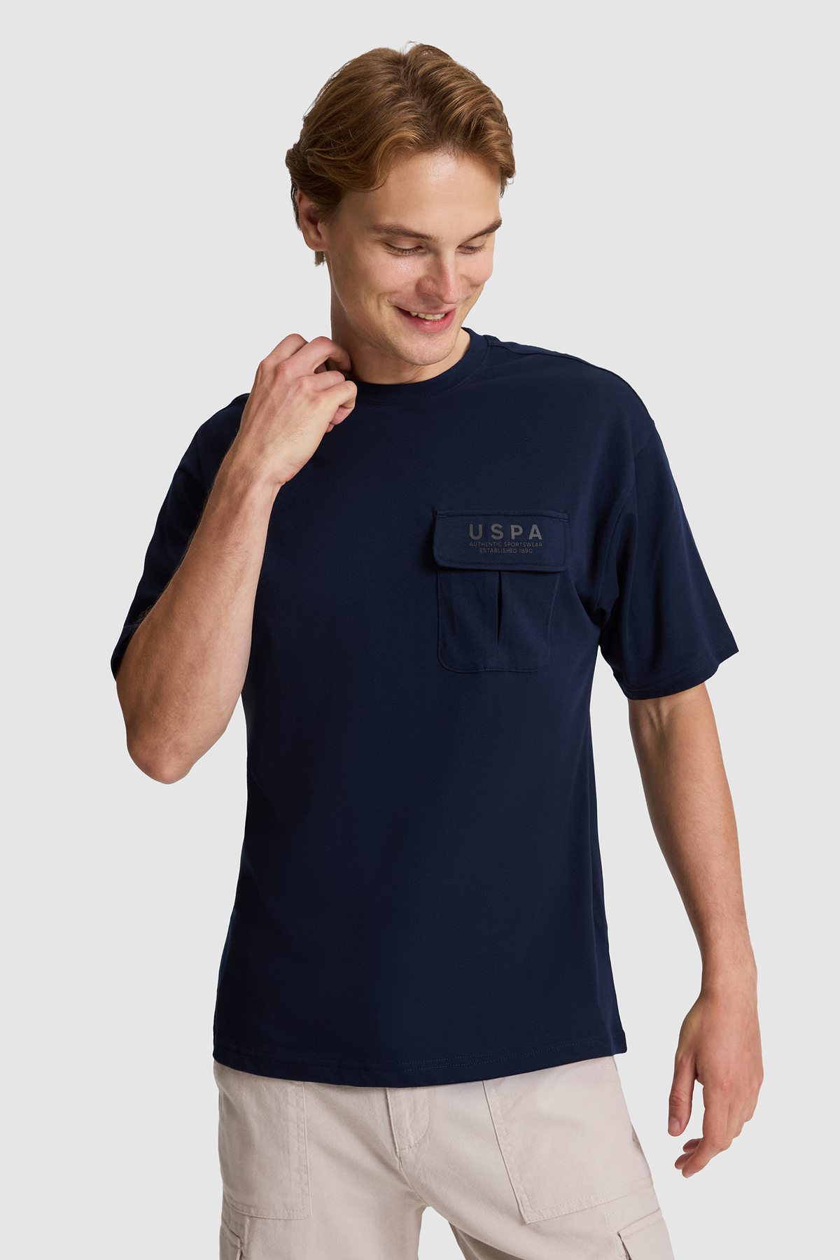 U.S. Polo Assn. Erkek Lacivert Comfort Fit Bisiklet Yaka Tişört 50327021-VR033