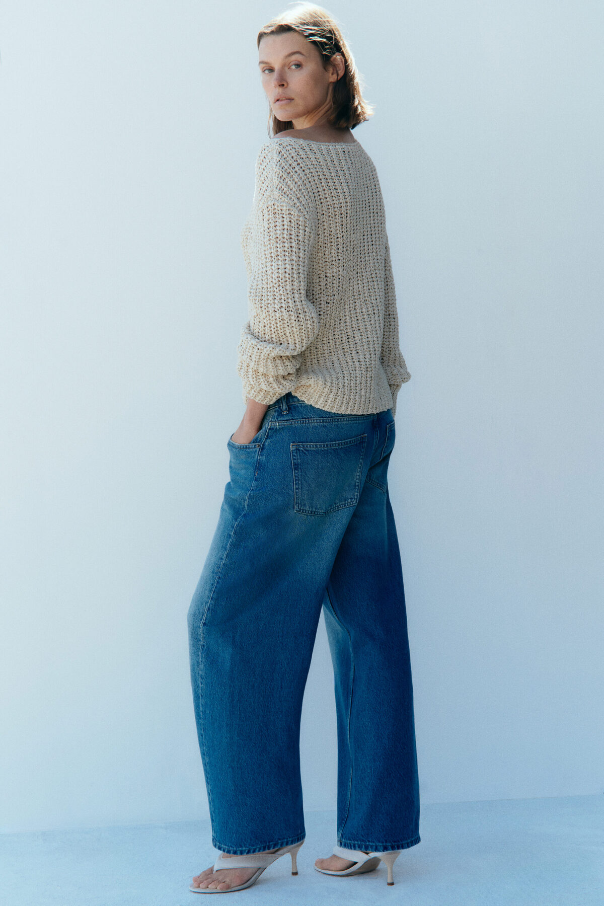 H&M Barrel Regular Waist Ankle Jeans görsel 5