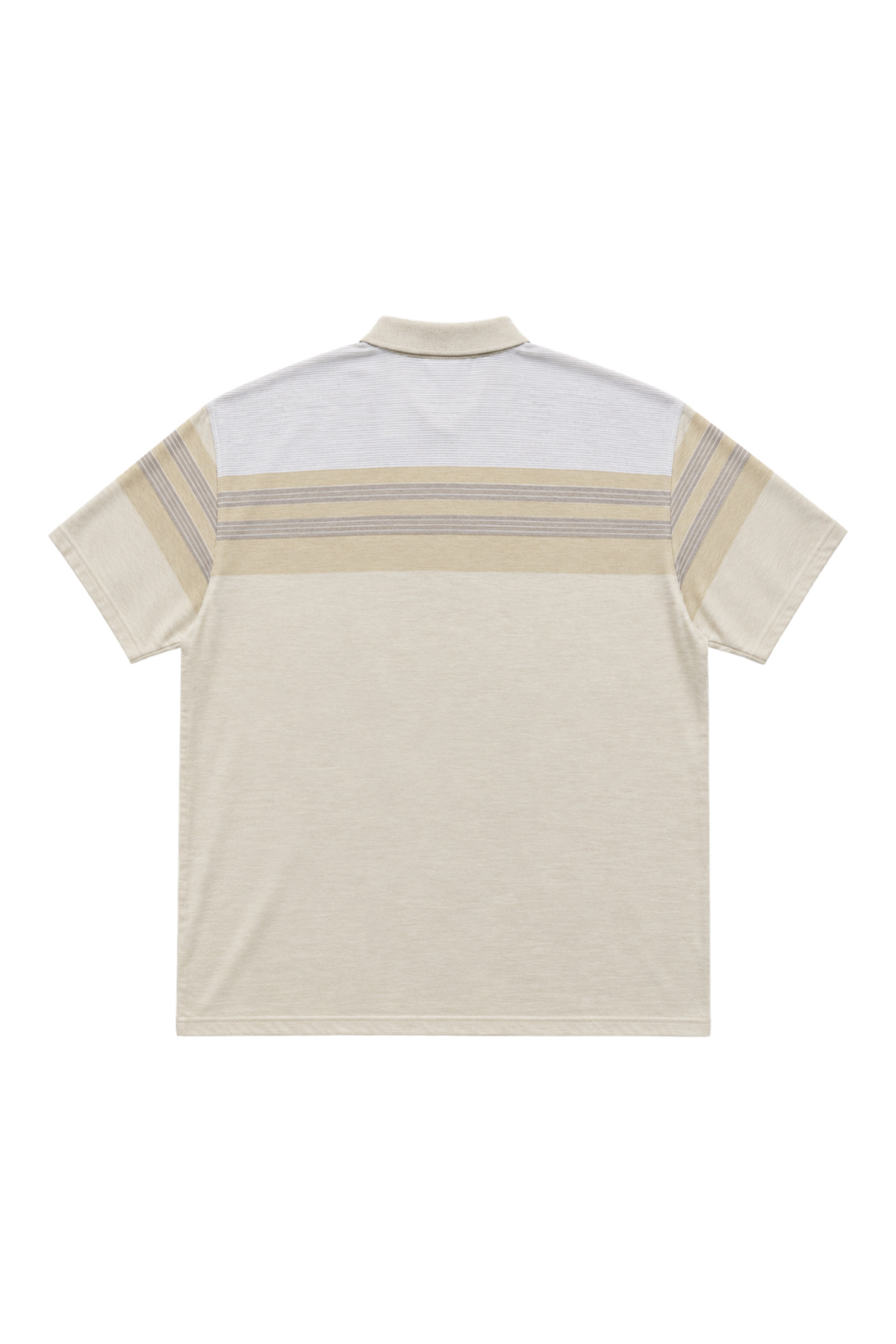 BattalModa Erkek Büyük Beden Melanj Bej Polo Yaka Kısa Kollu Sandline Tişört 5XL-6XL-7XL-8XL görsel 5