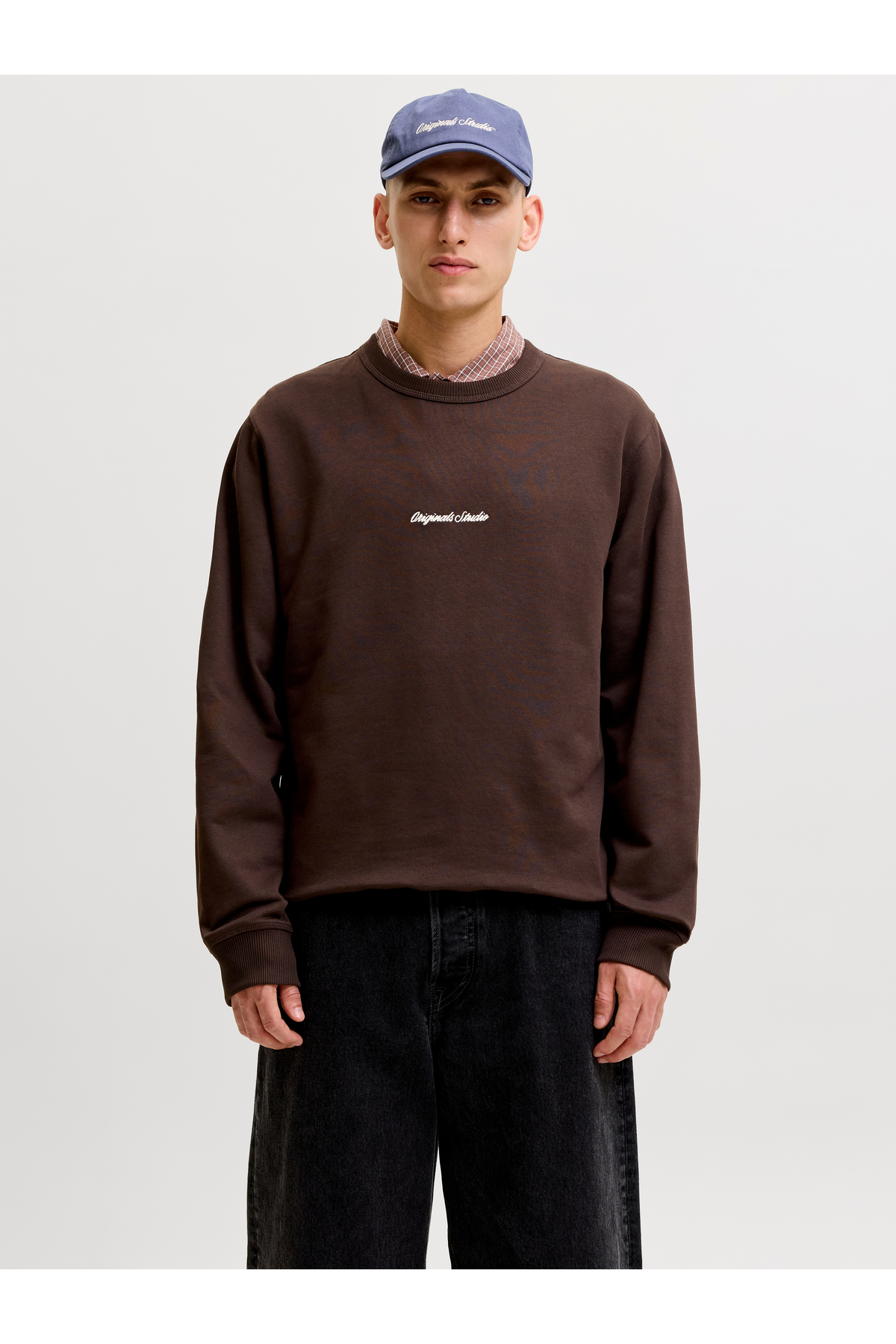 سویشرت مردانه قهوه‌ای جک جونز مدل Jornorrebro Emb Sweat Crew Noos جک اند جونز پلیور Jack & Jones