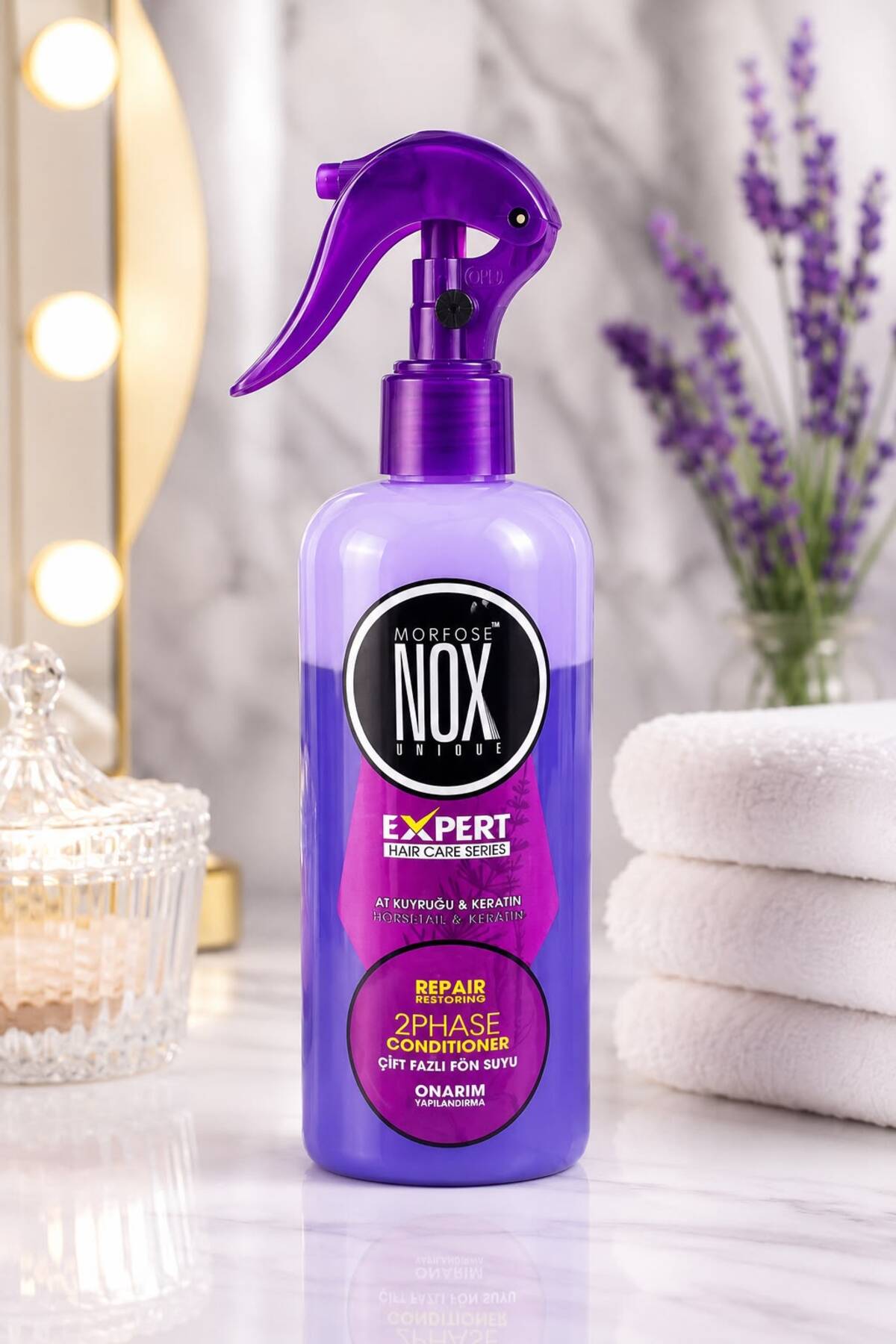 NOX Unique Expert At Kuyruğu & Keratin Onarıcı Çift Fazlı Fön Suyu (2 Fazlı Saç Bakım Spreyi) – 400 ml — MNOXUNİ1 — تصویر 3 از 3