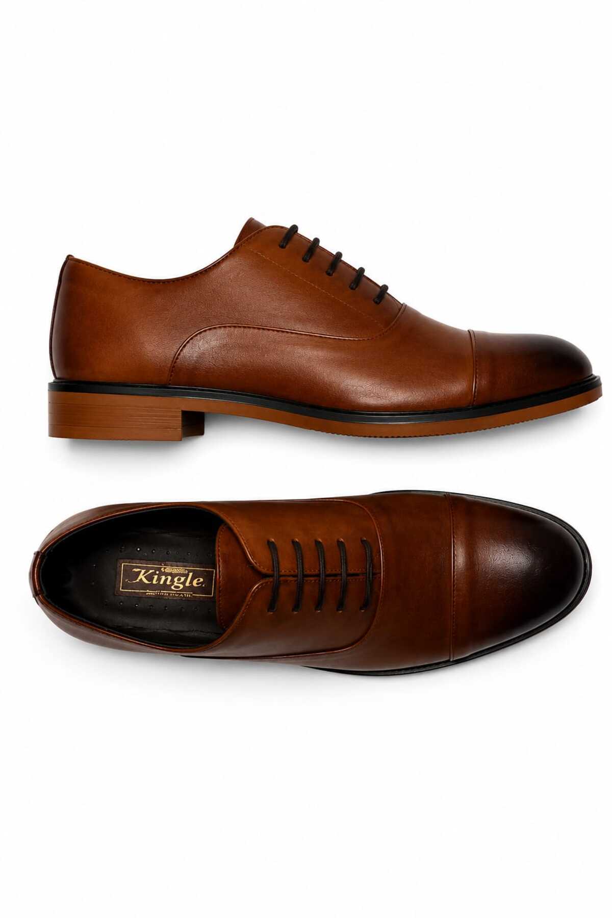 KİNGLE Milano Cap Toe Klasik Erkek Ayakkabı, Taba 2265 görsel 5