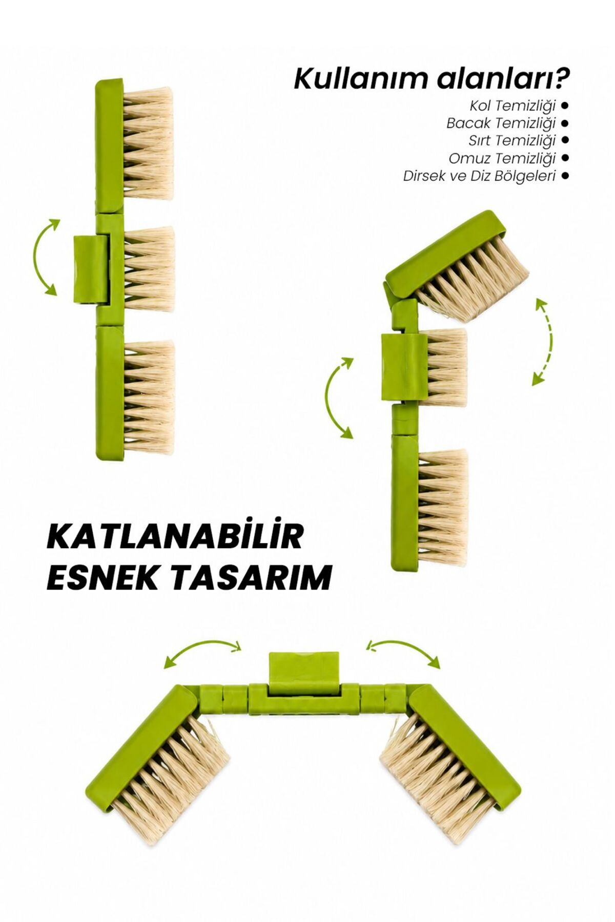 %100 At Kılı Selülit Fırçası Yeşil Renk — SLTFR003 — تصویر 2 از 3
