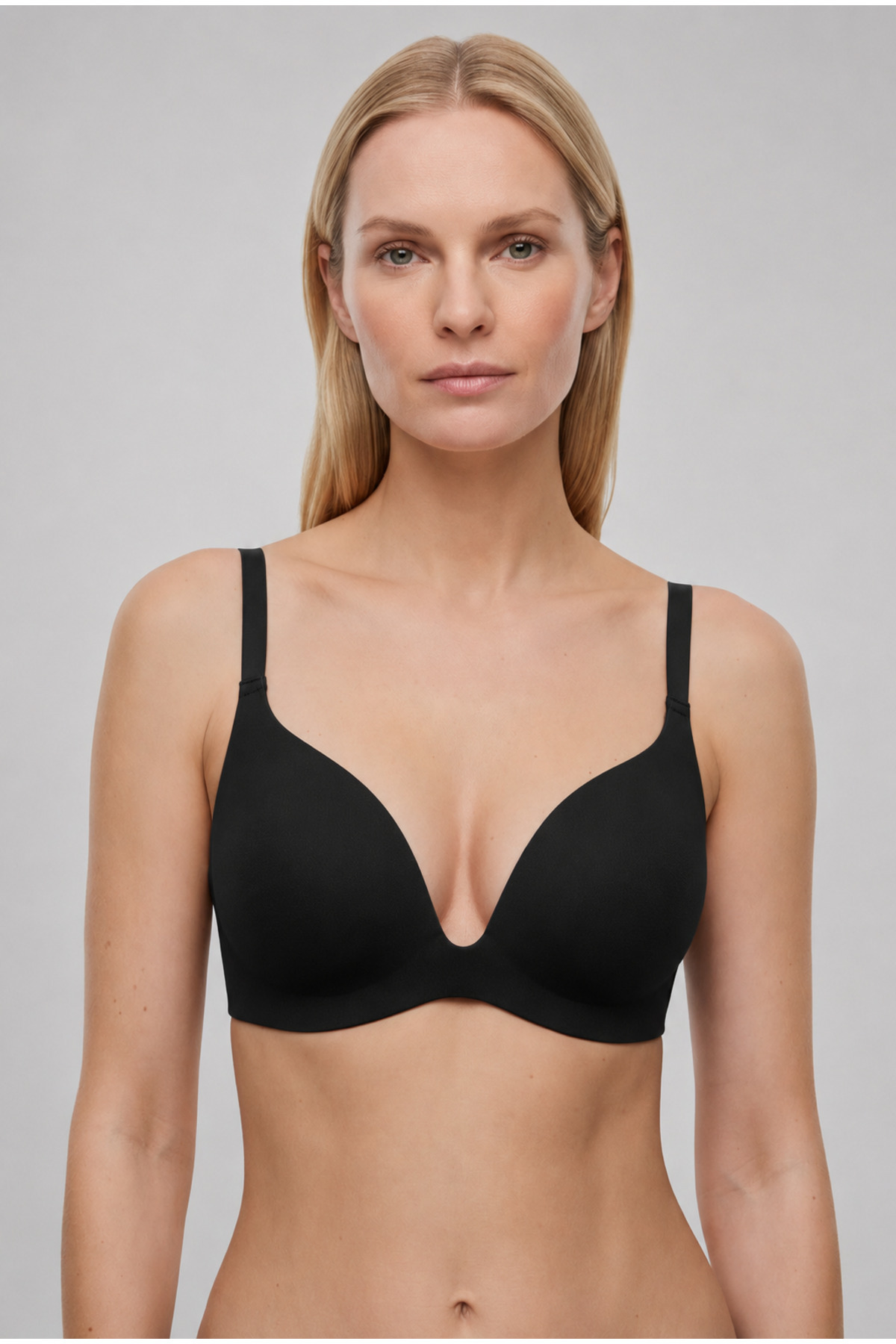 Pierre Cardin Kadın 6826 2'li Ekonomik Paket Siyah - Ekru Soft Push-Up Tek Parça Dikişsiz Balensiz Günlük Lazer Kesim Sütyen görsel 3