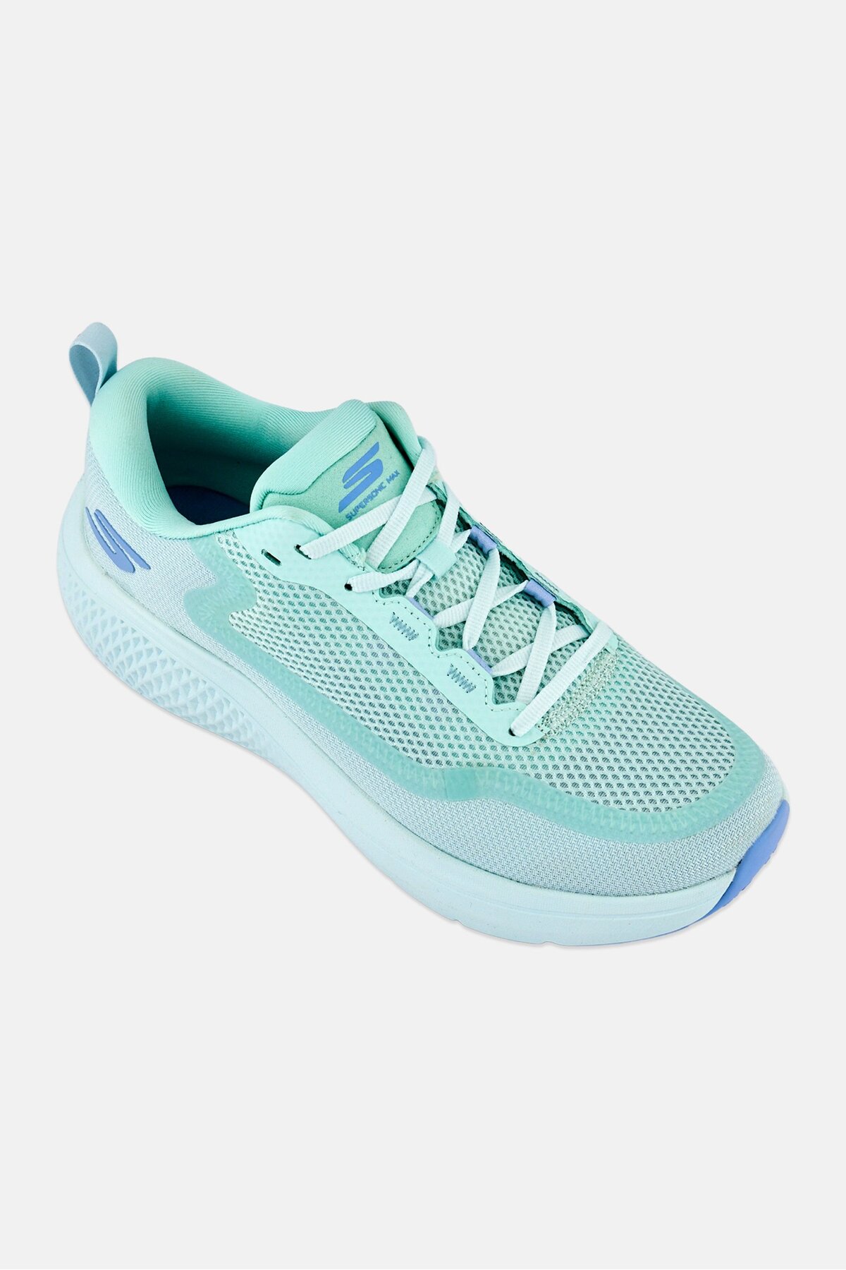 Skechers Women Go Super Sonic Max Lace Up Running Shoes, Light Blue