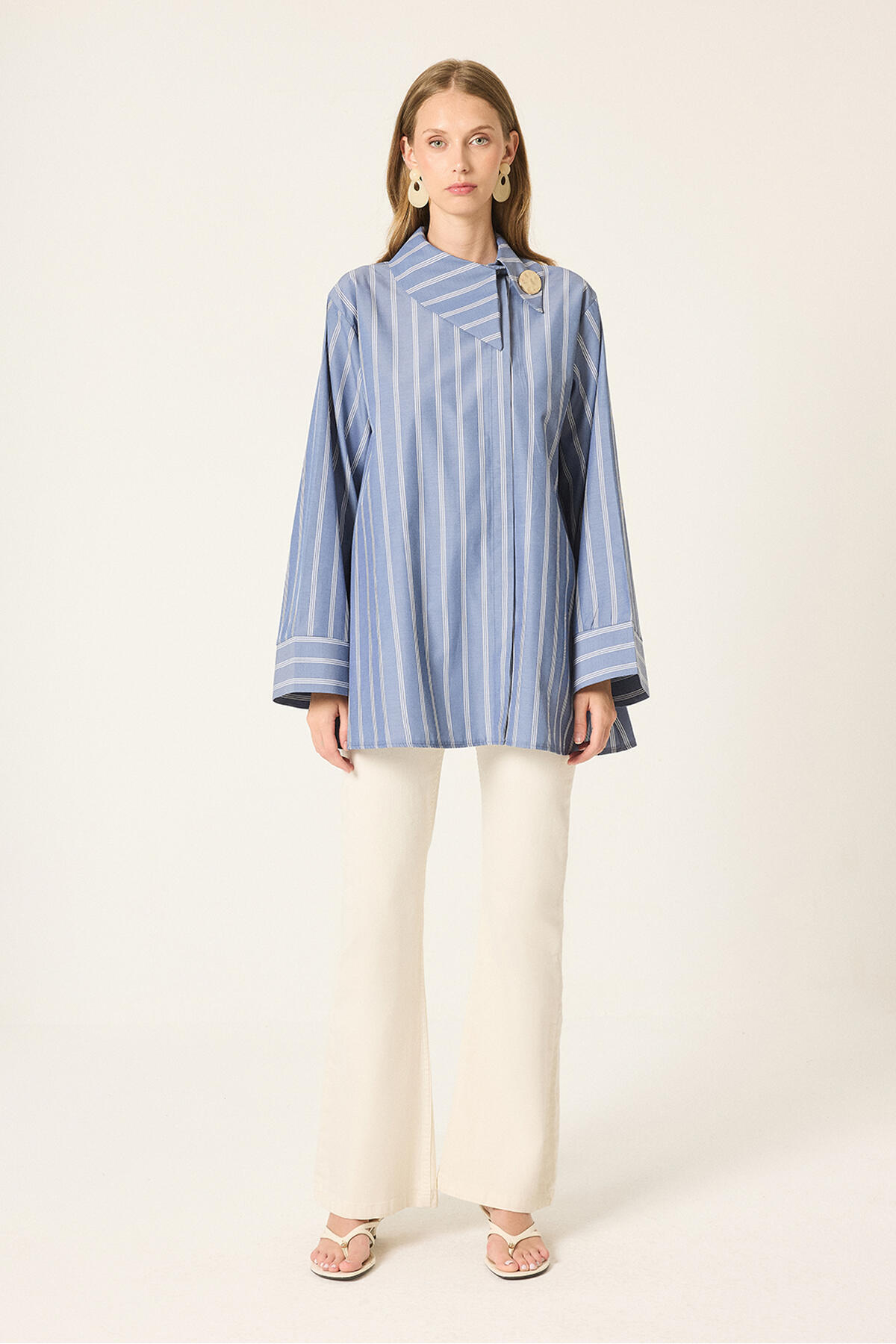 Touche Prive Striped Asymmetric Shirt