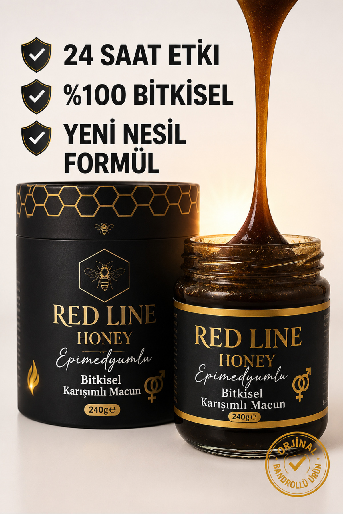 Red Line Bitkisel Propolis Kudret Narı Bal Ginsengli Bitkisel Karışımlı Mesir Atom Güç Kuvvet Macun 240 Gr — 5273835vn