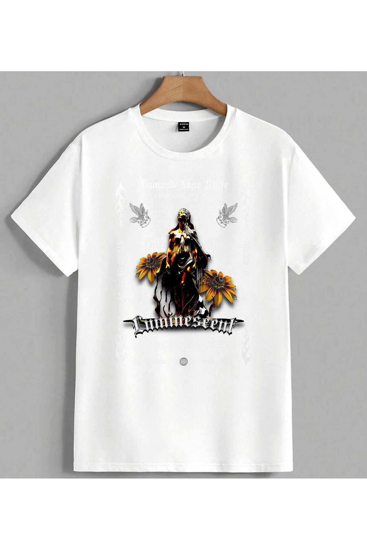 ELFERA Aycekcek Ruh Ayicek Printed Unisex Oversize T-Shirt White