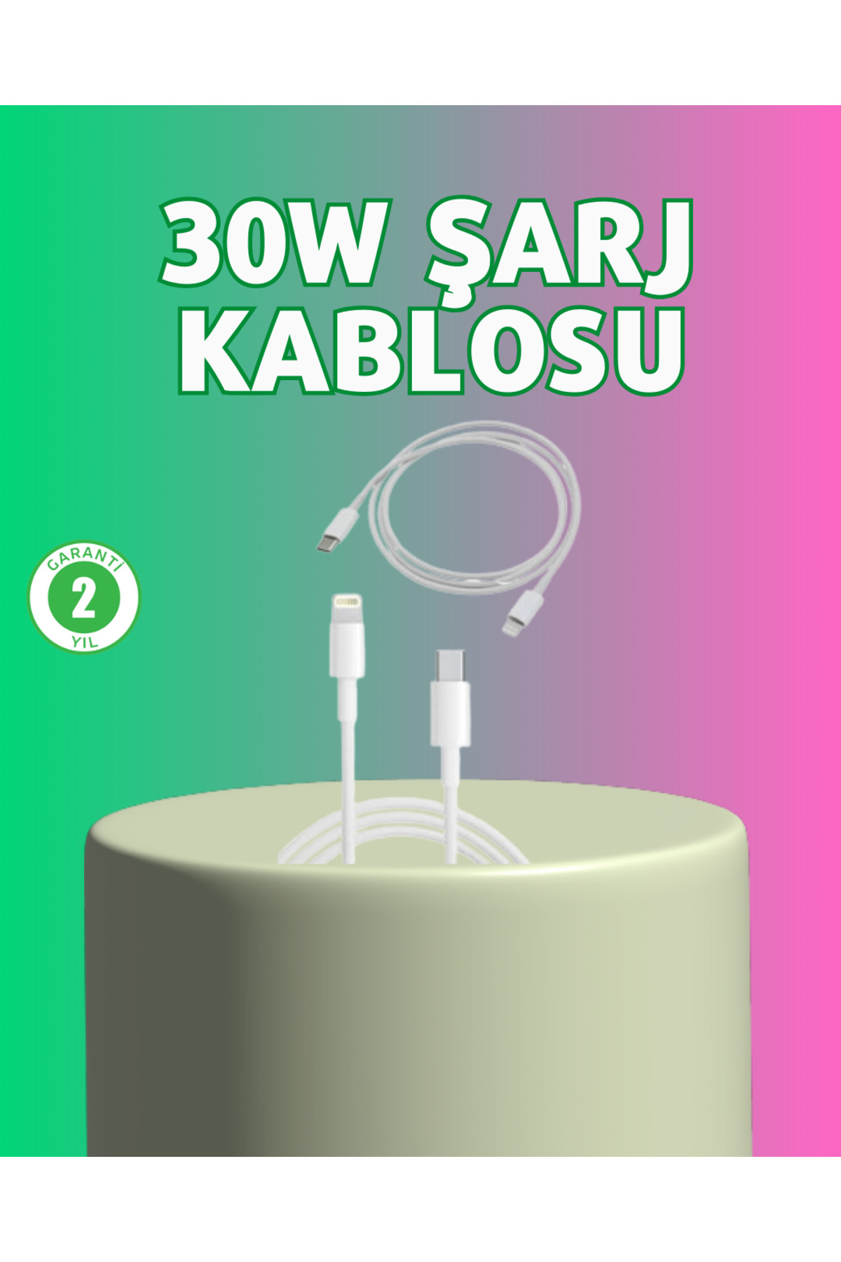 markentegra Orijinal Kalite 30W Type-C Lightning Hızlı Şarj Kablosu – 1.2m Dayanıklı