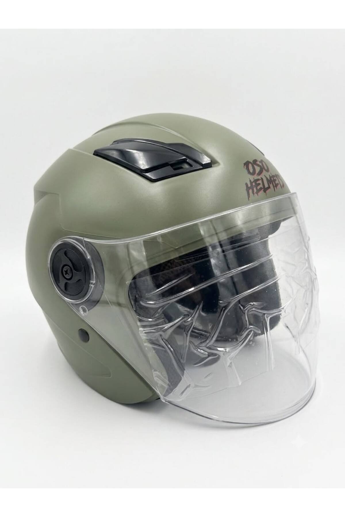 Ümit OSO HELMET YARIM KASK GÖZLÜKLÜ HAKİ YEŞİL - XL BEDEN