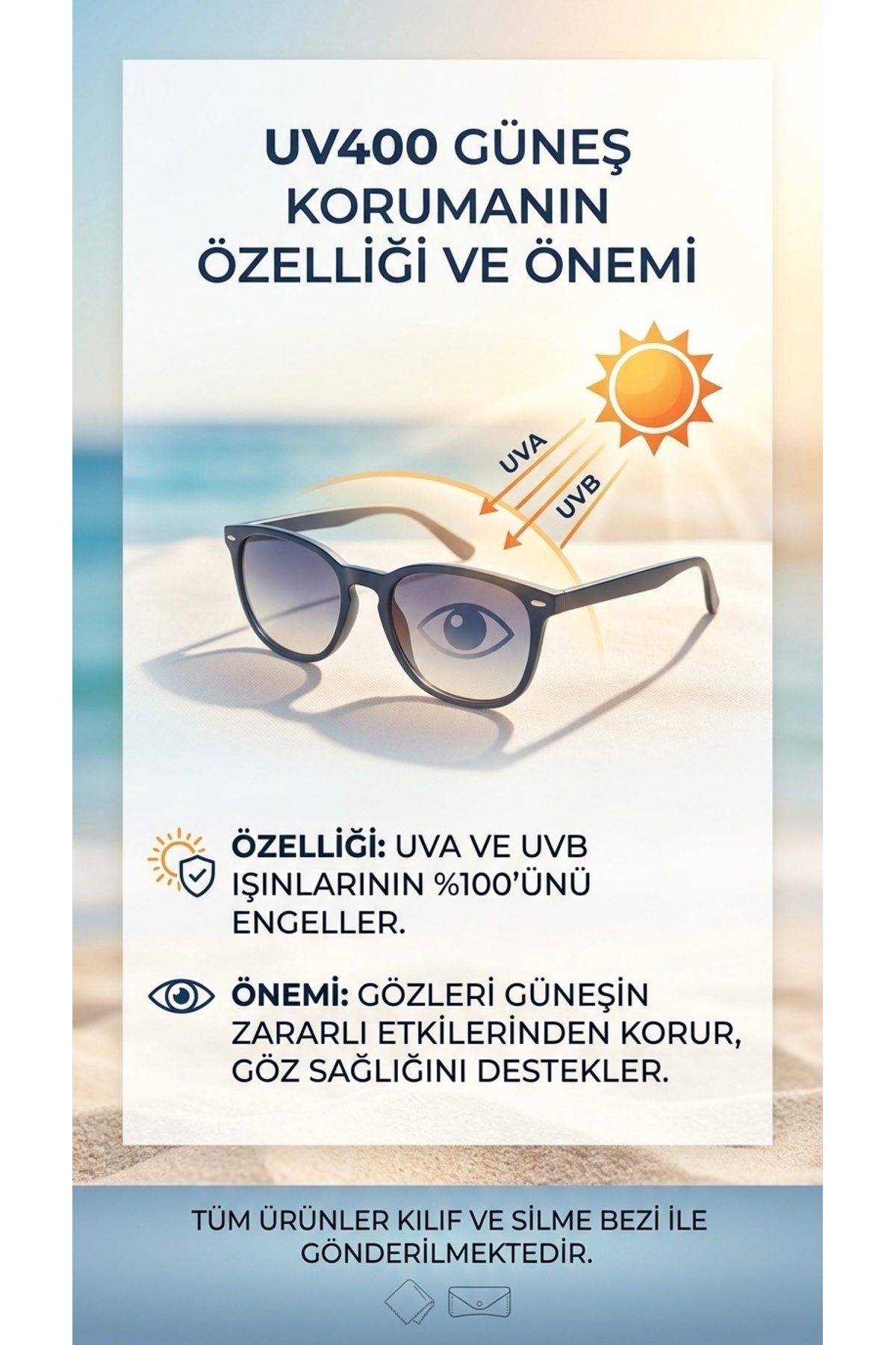 LOOKUP WEZEN- KADIN GÜNEŞ GÖZLÜĞÜ UV400 KORUMALI YEKPARE ÇERÇEVESİZ YENİ SEZON KILIF VE BEZ HEDİYELİ görsel 7