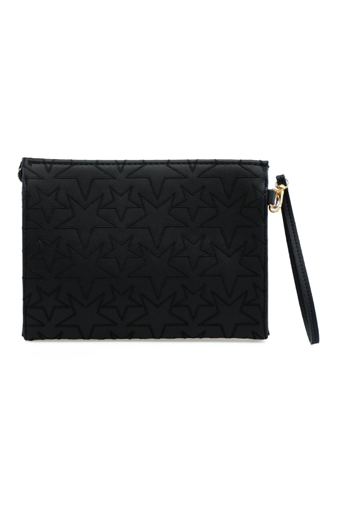 Shkup Kadın Yıldız Nakışlı Portföy El Çantası Bilek Askılı Şık Clutch Çanta görsel 2