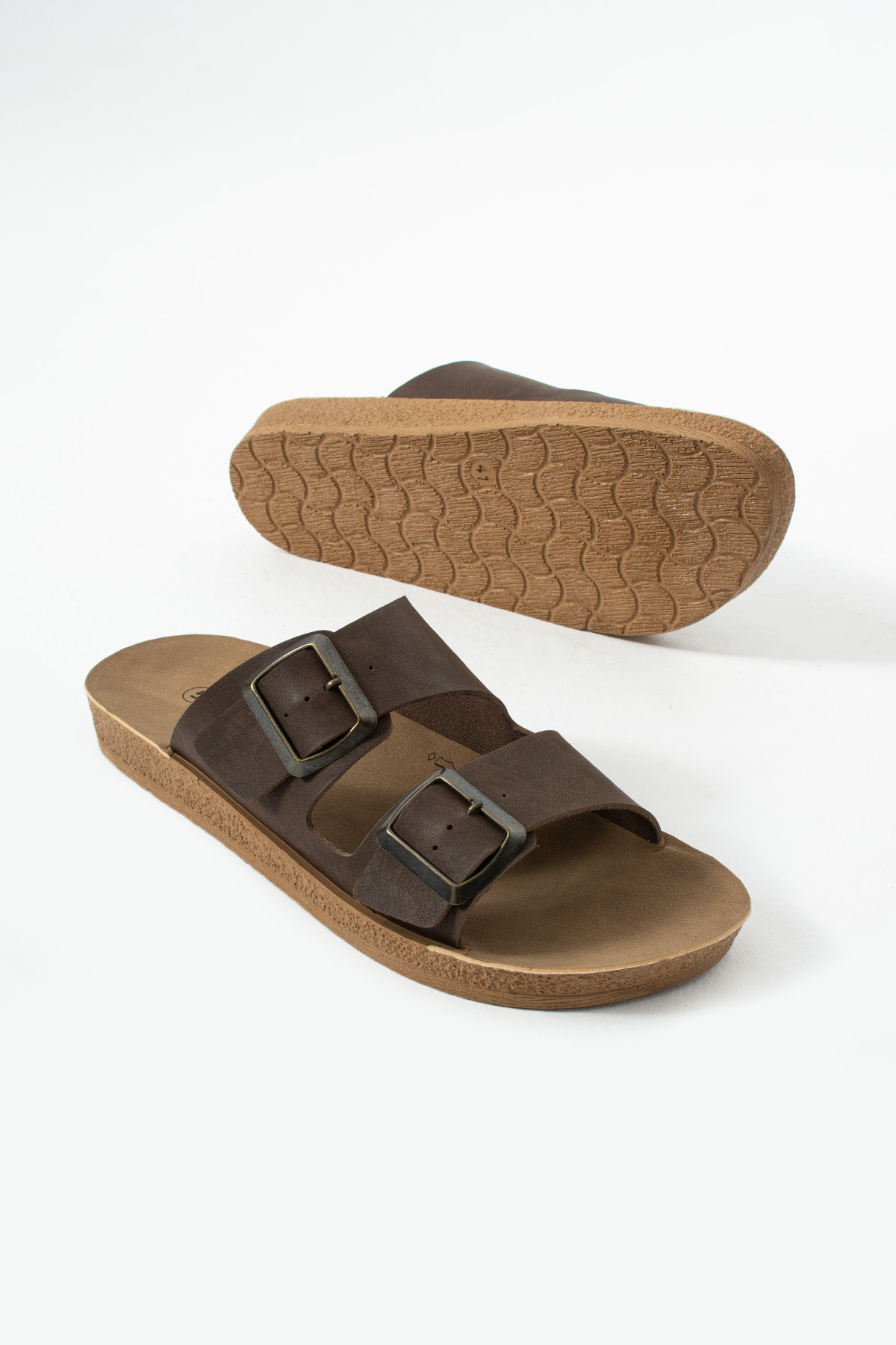 Polomia Comfort Erkek Çift Bant Süet Tokalı Comfort Günlük Şık Terlik görsel 3
