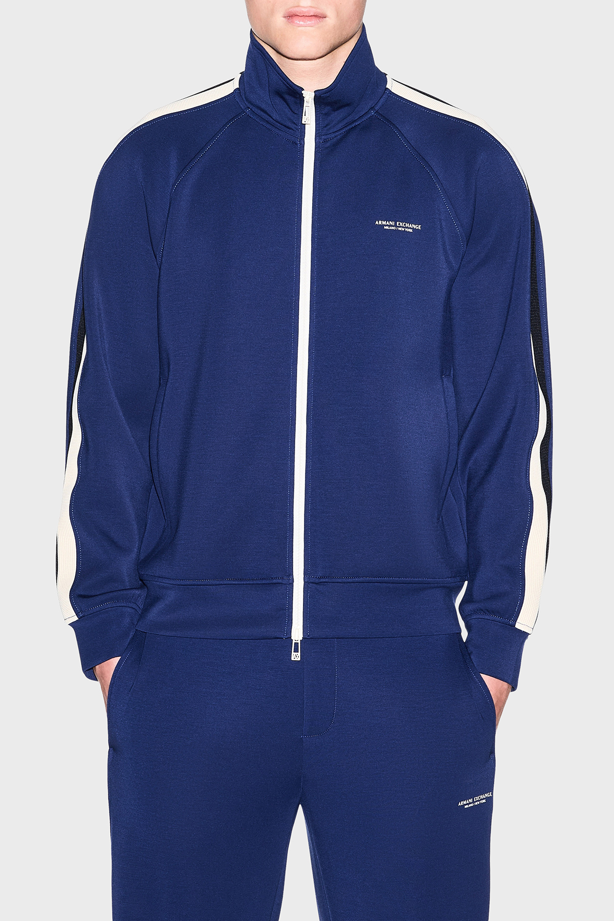 سویشرت مردانه طرح‌دار یقه ایستاده زیپ‌دار SWEAT مدل XM002892 AF19936 UB095 آرمانی اکسچنج سویشرت Armani Exchange