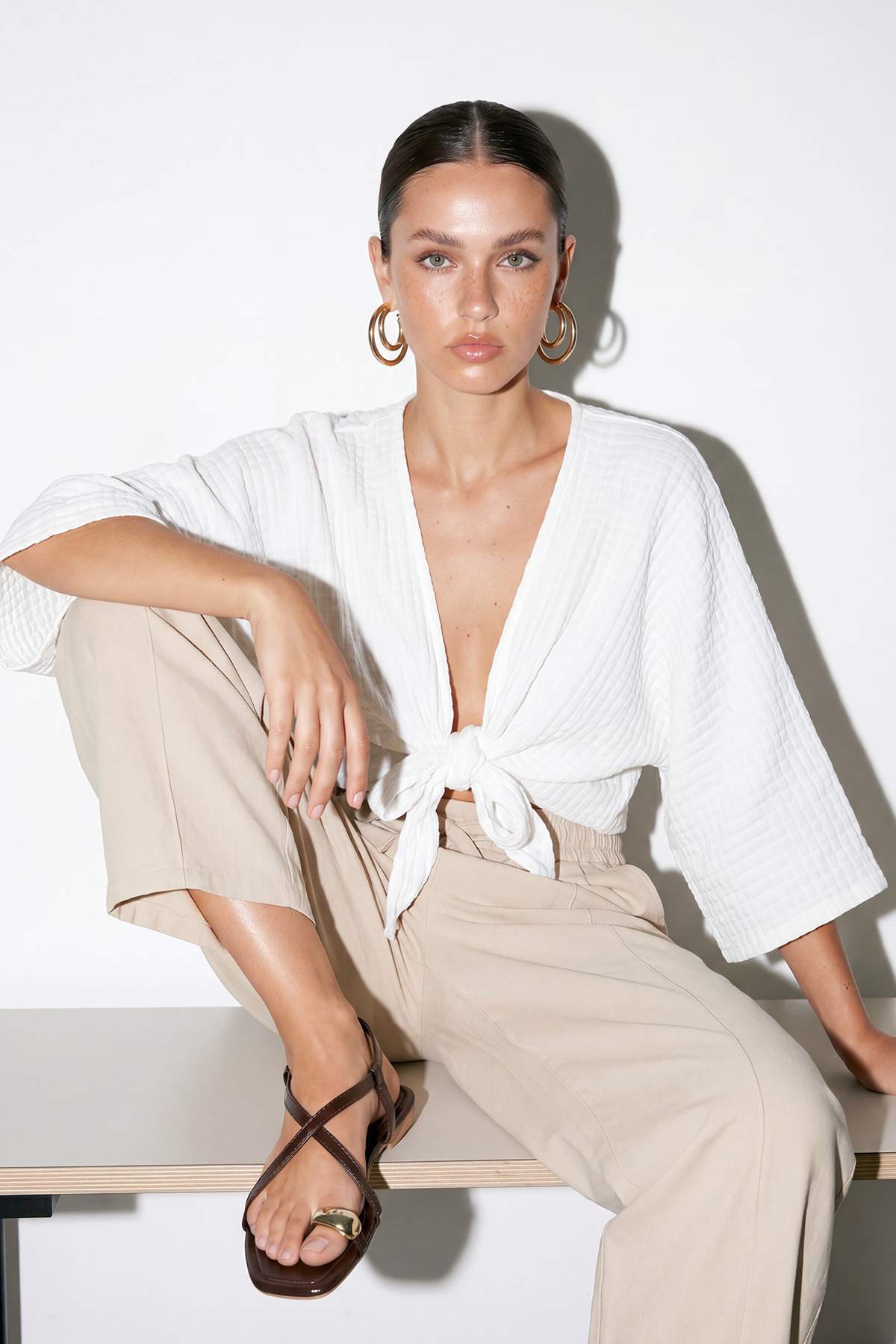 Drop by Trendyolmilla Taş Beli Lastikli Barrel Gabardin Pantolon TDRSS26PL00013