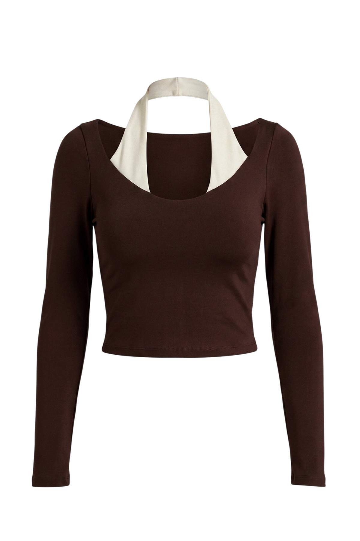Trendyolmilla Kahverengi Soft Fırçalı Kumaş Örme Spor Üst/Bluz THMAW27BZ00006