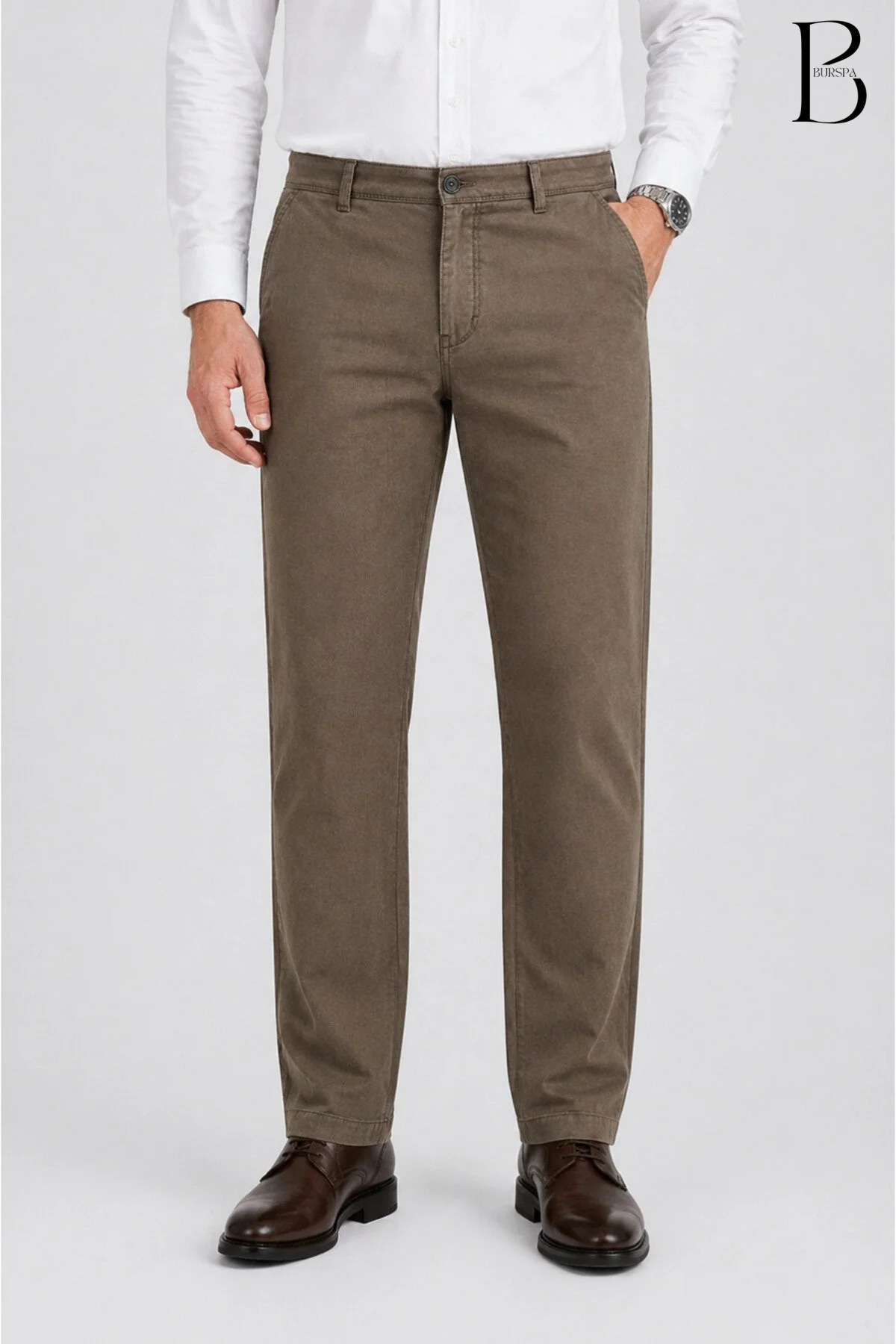 Casual Cut Cotton Linen Khaki Dad Men's Pants