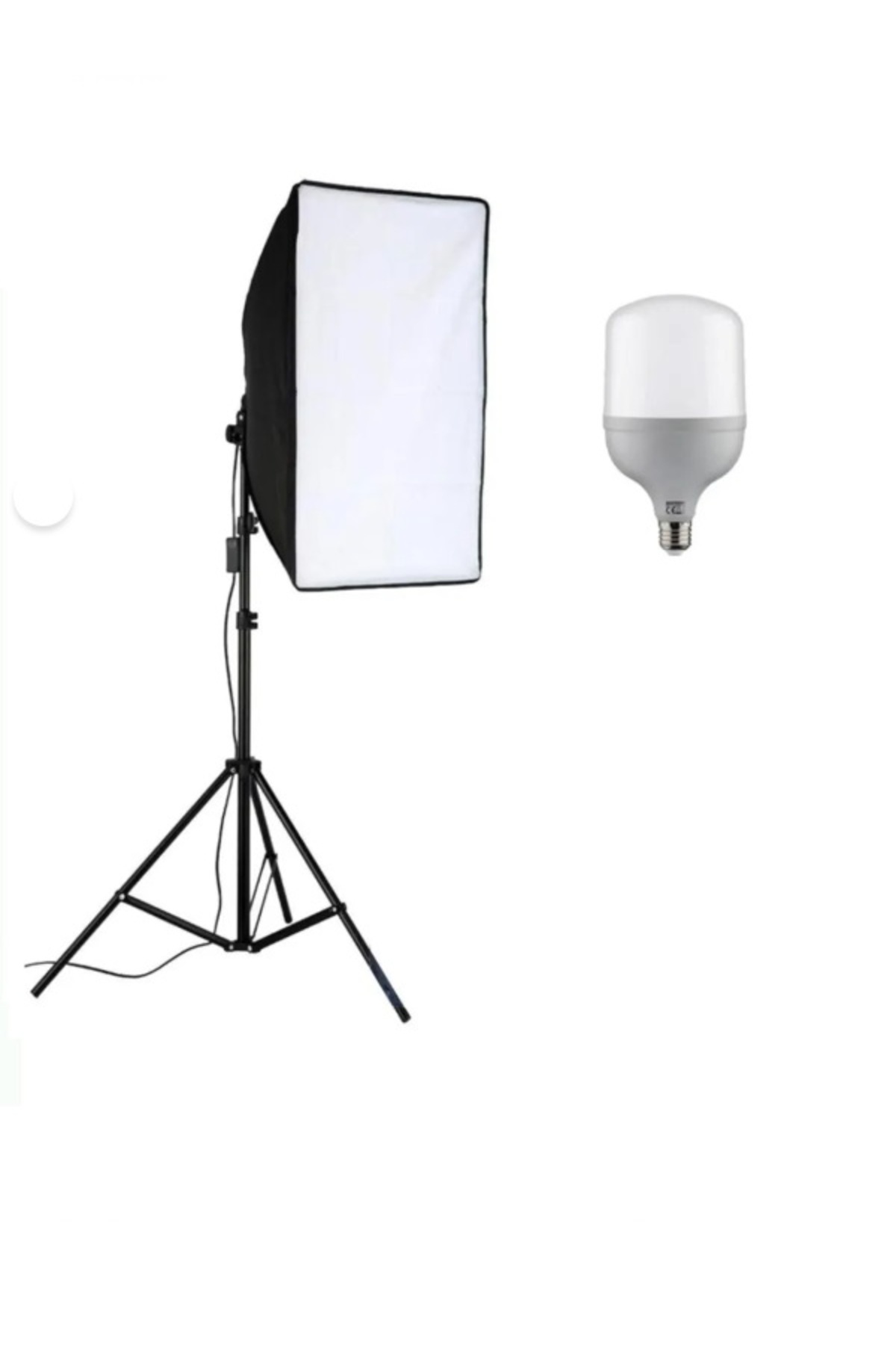 ADA GREENBOX Erkek Siyah Softbox Sabit Işık Seti 50x70 Cm- 105 Wat (500 Wat Çıkış Gücü)+2m Işık Ayağı