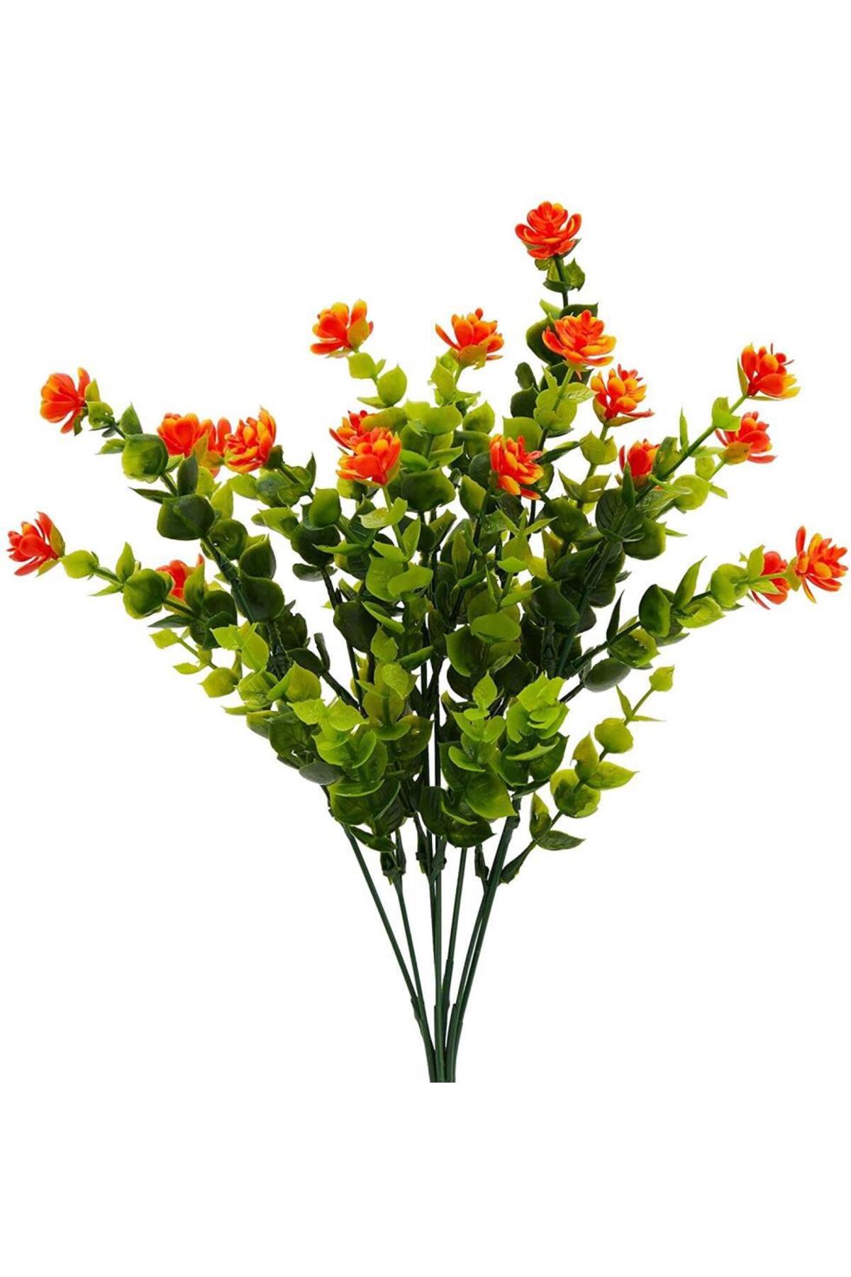 Artificial Flower ORANGE Enameled Boxwood Decorative Artificial Plant
