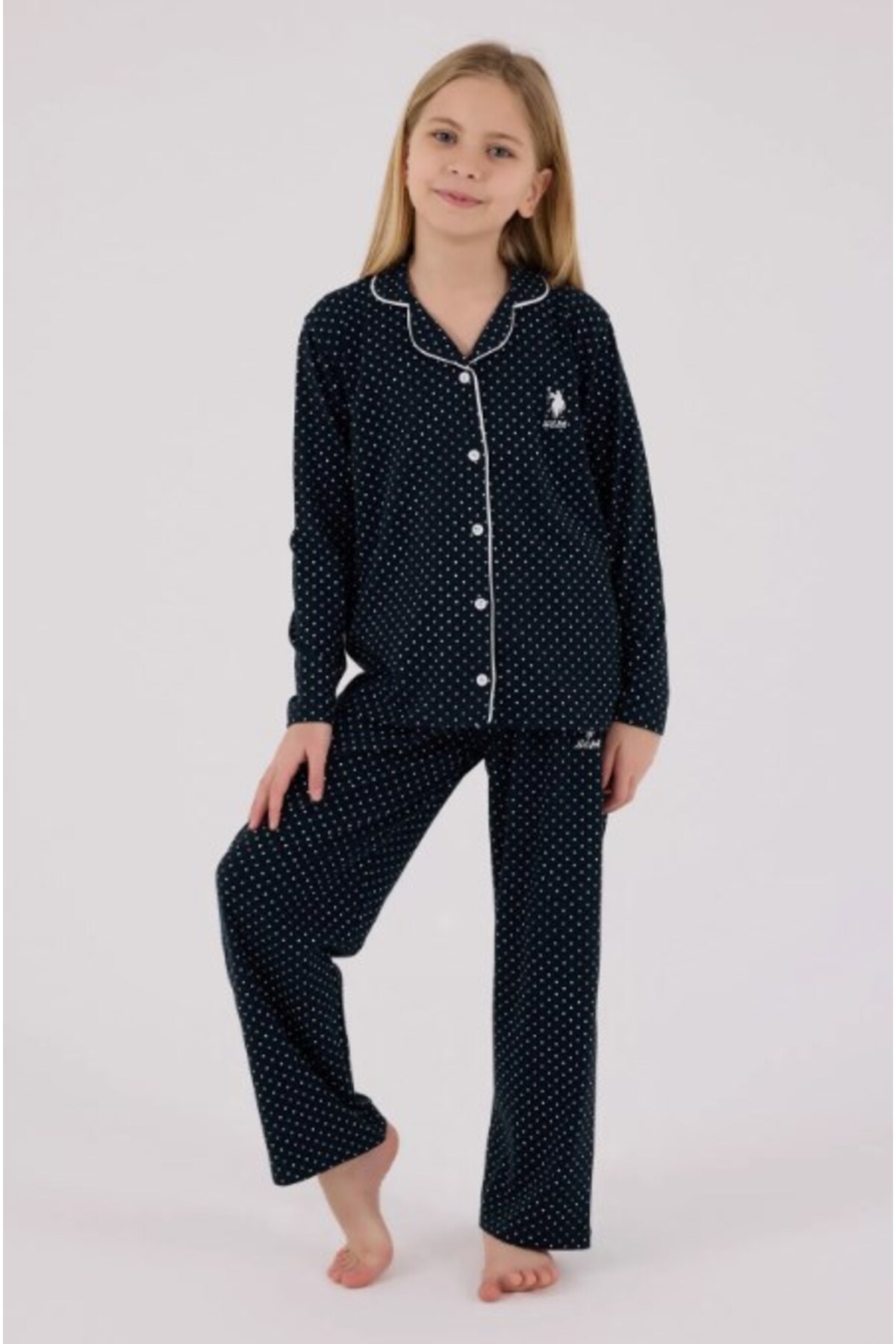 ست پیژامه پیراهنی دخترانه U.S. Polo Assn. مدل US2327-4 — 2