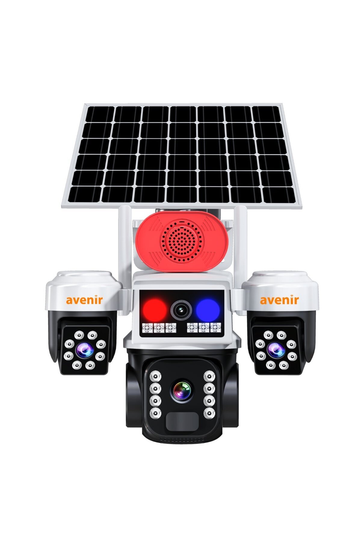 Avenir AV-S463 Siyah Sim Kartlı 3 Kameralı 4G Güneş Enerjili Solar